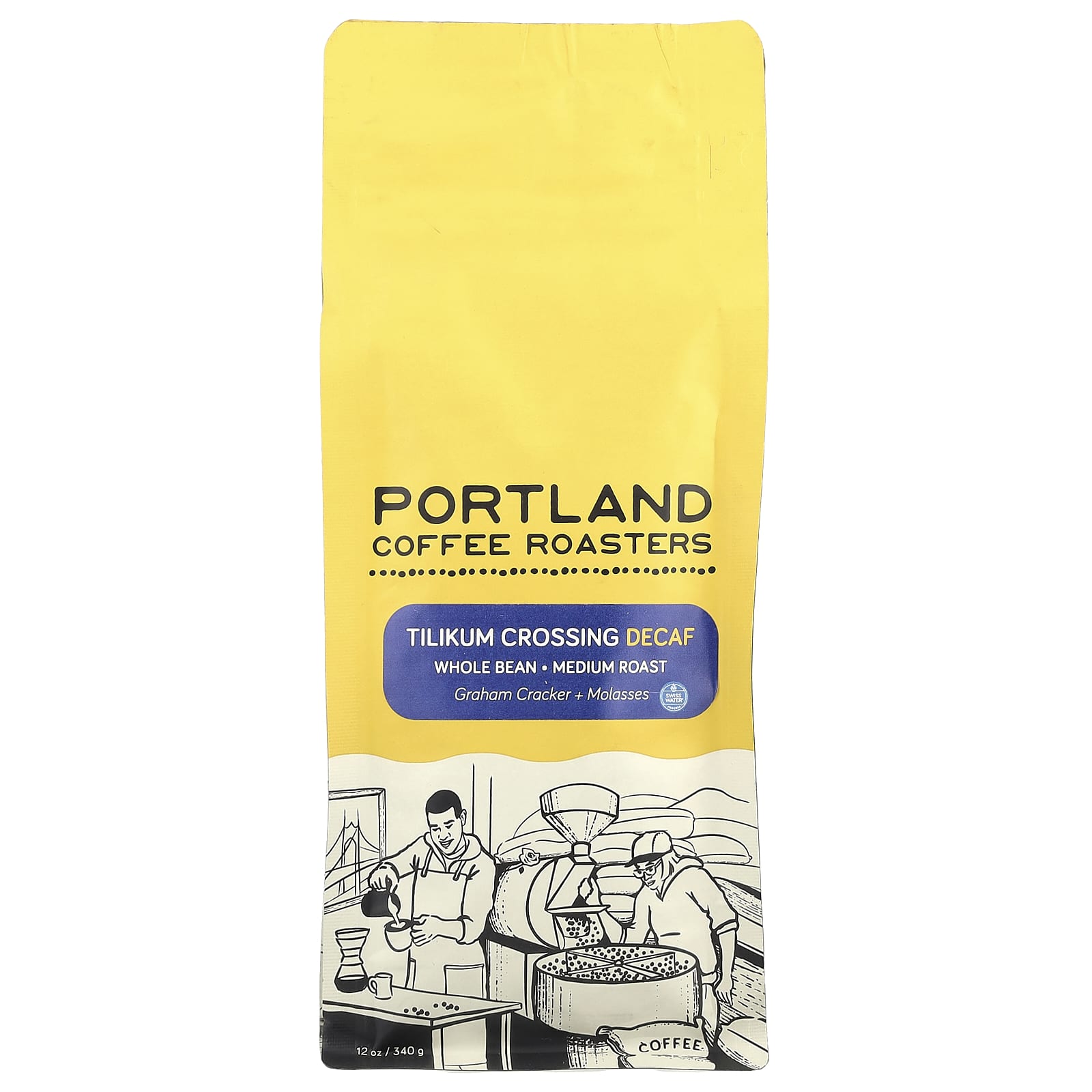Portland Coffee Roasters, Tilikum Crossing, Whole Bean, Medium Roast, Decaf, 12 oz (340 g) - Image 1