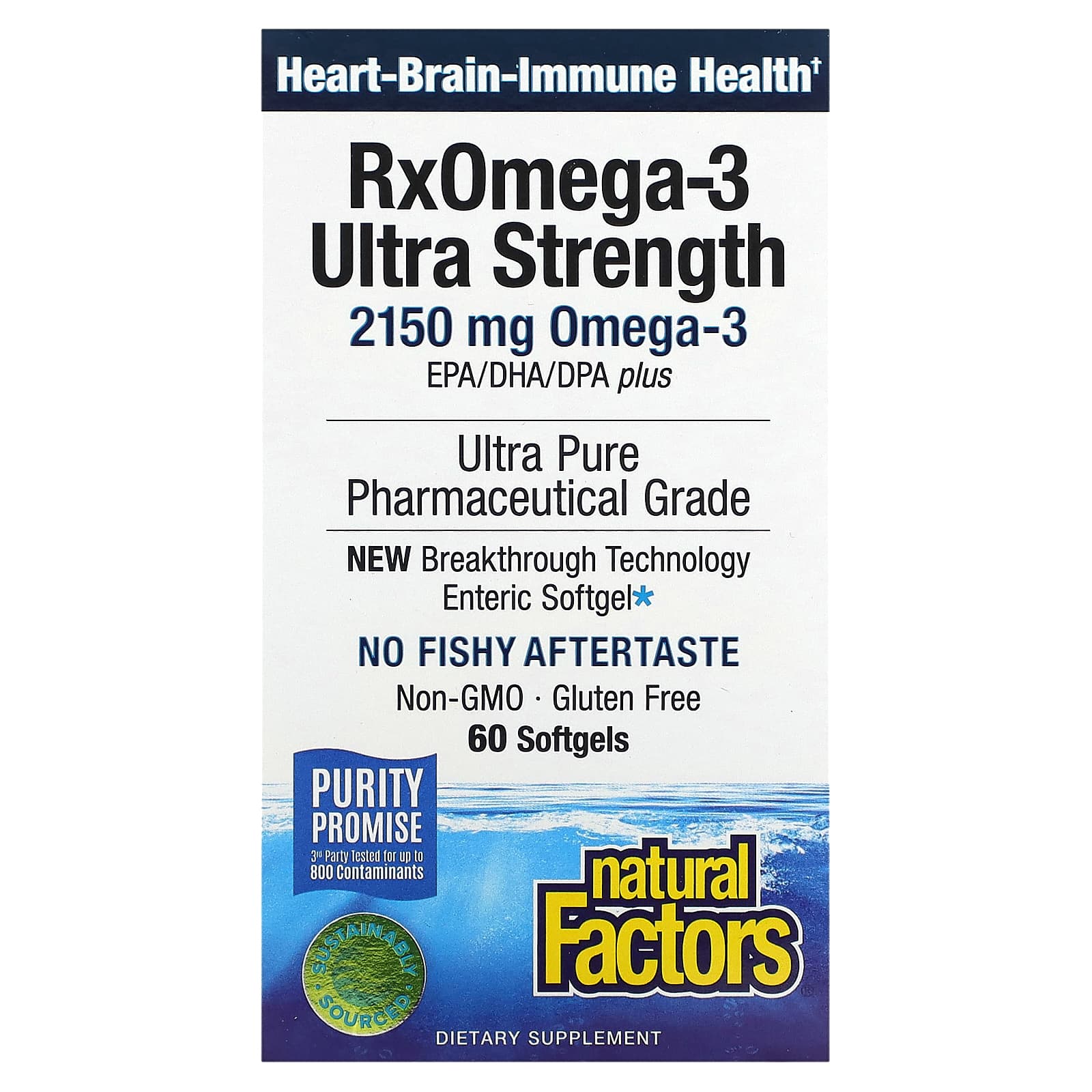 Natural Factors, RxOmega-3 Ultra Strength, 60 Softgels (1,075 mg per Softgel) - Image 1