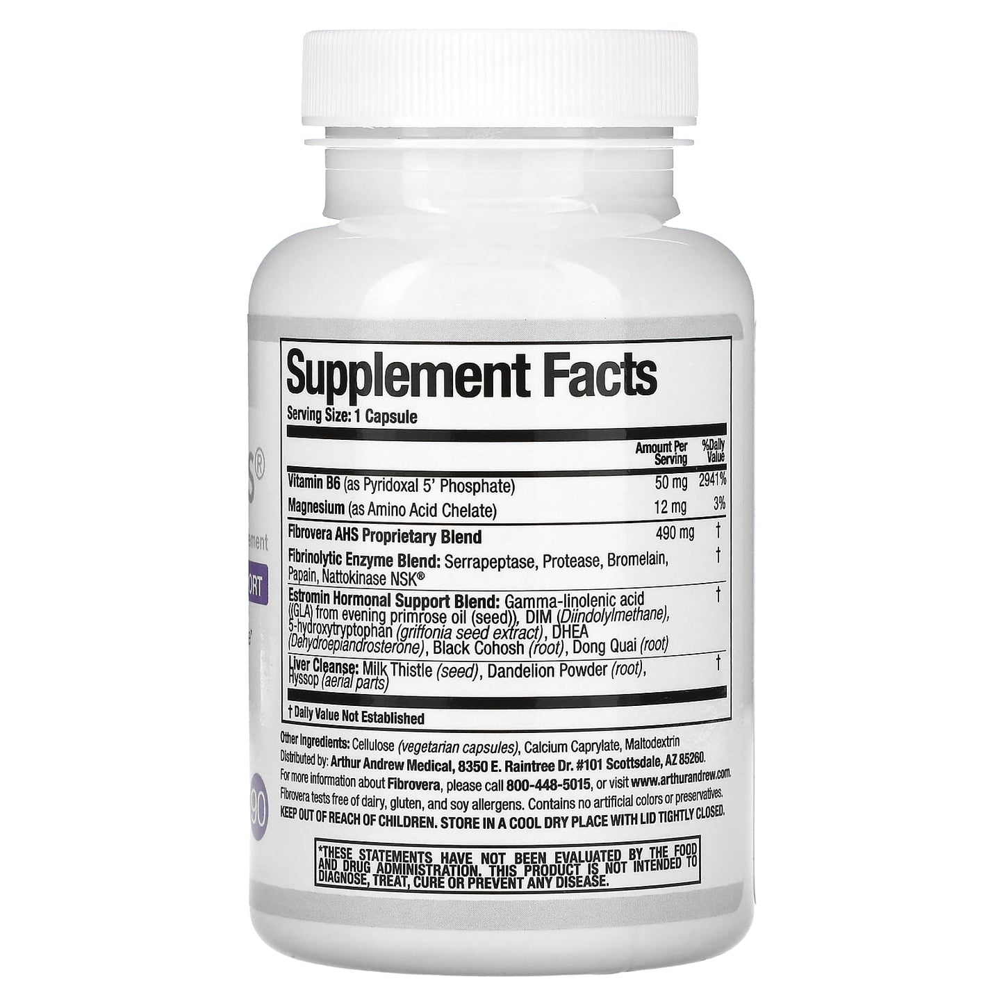 Arthur Andrew Medical FibroVera AHS Hormonal Support Capsules 90 Count - Image 2