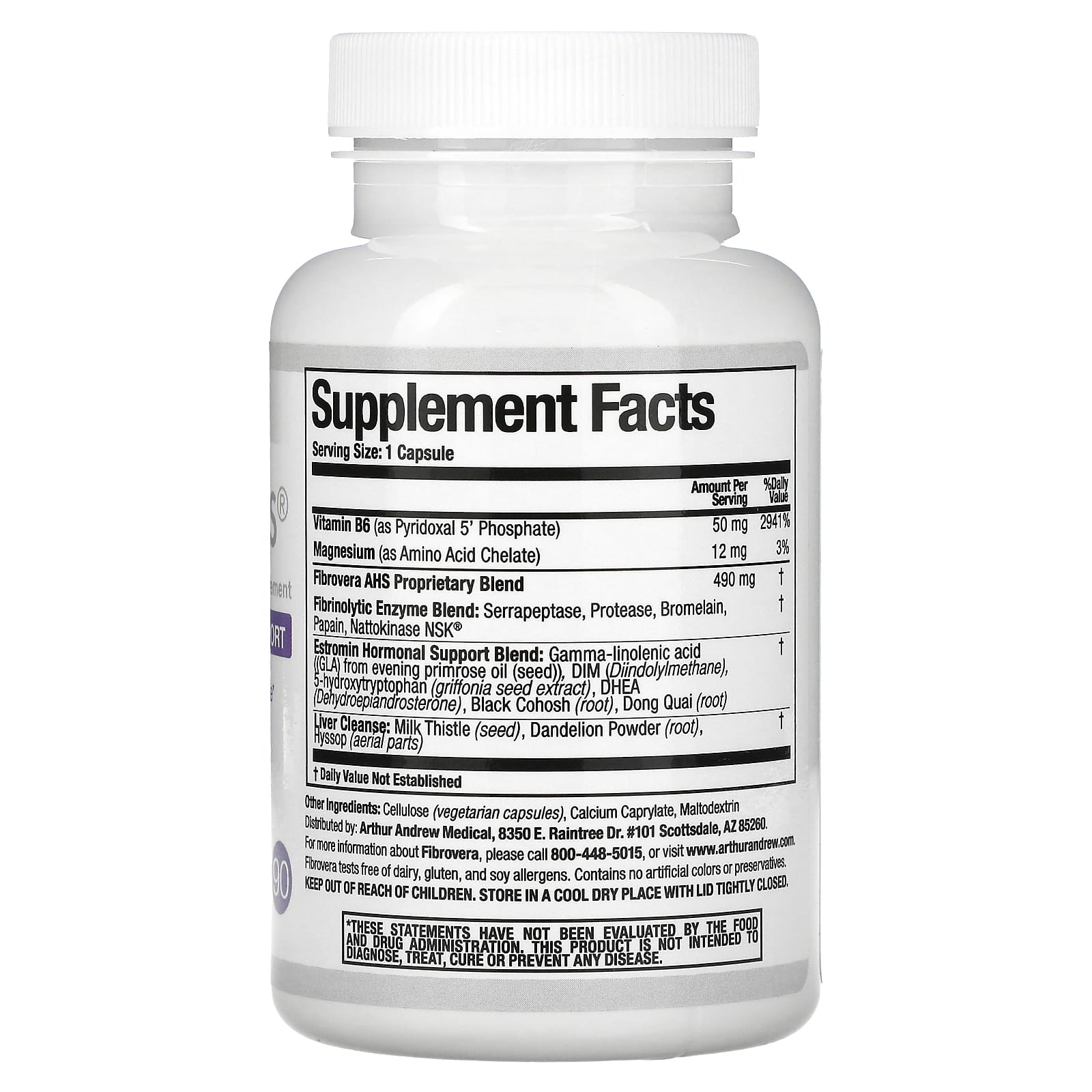 Arthur Andrew Medical FibroVera AHS Hormonal Support Capsules 90 Count - Image 2