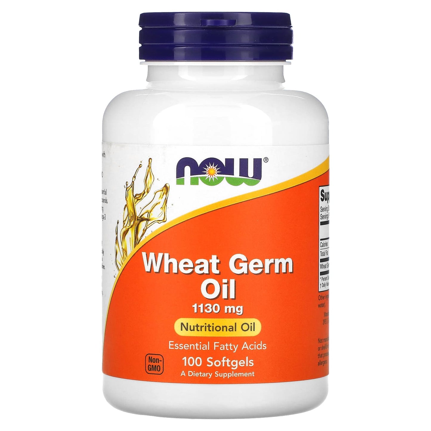 NOW Foods, Wheat Germ Oil, 1,130 mg, 100 Softgels - Image 1