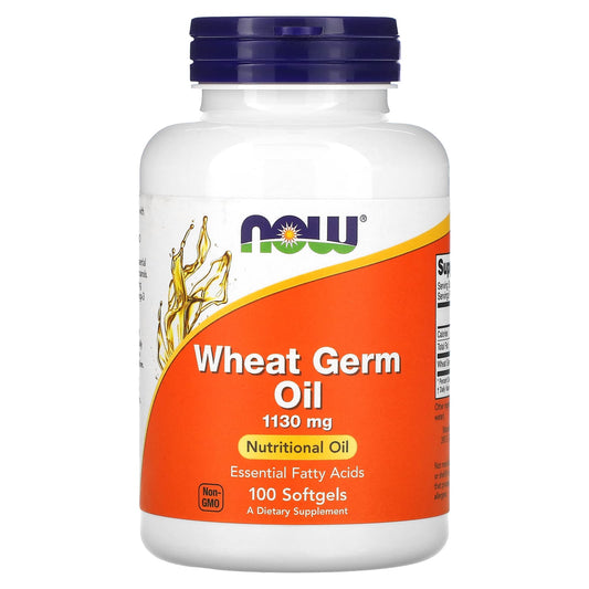 NOW Foods, Wheat Germ Oil, 1,130 mg, 100 Softgels - Image 1