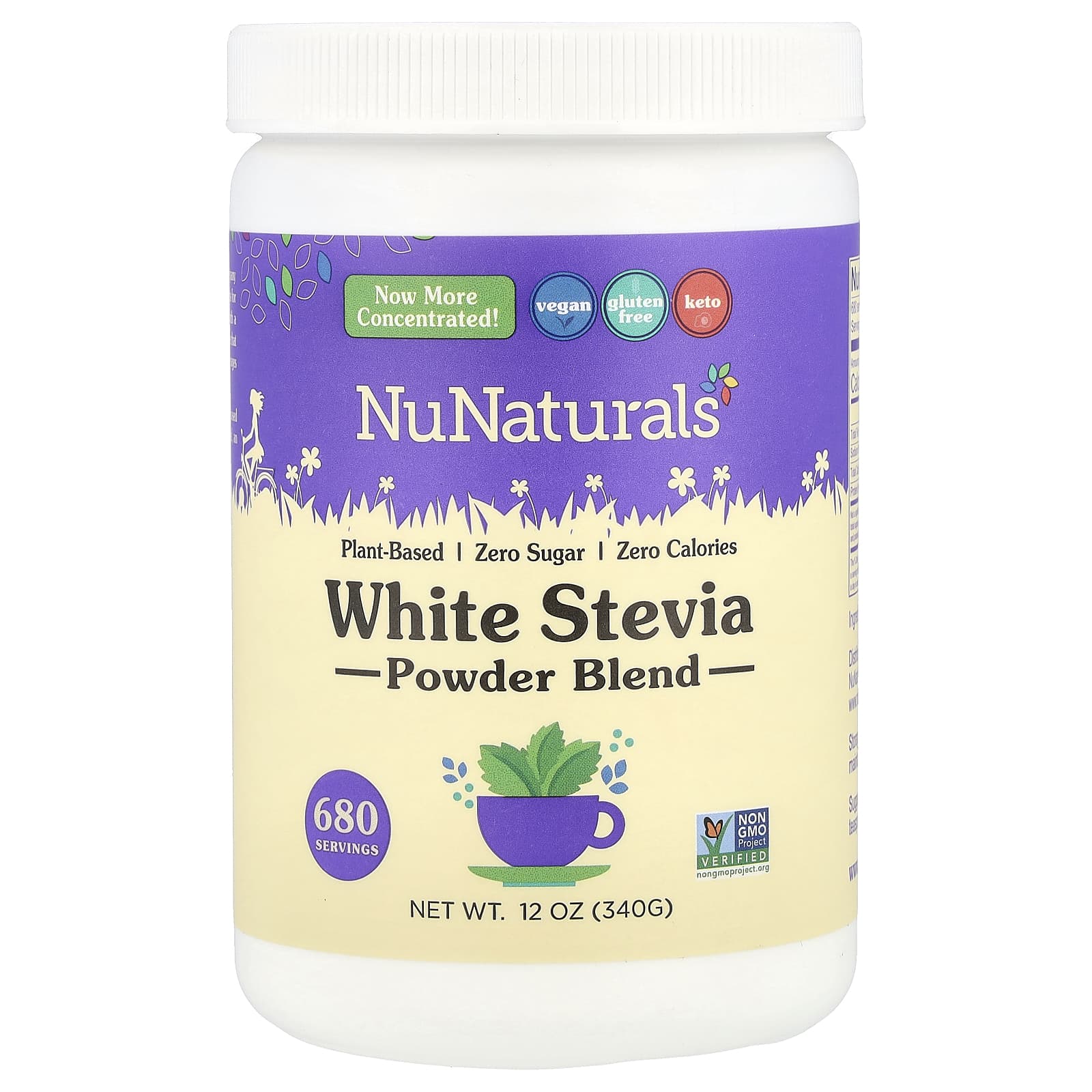 NuNaturals, White Stevia Powder Blend, 12 oz (340 g) - Image 1