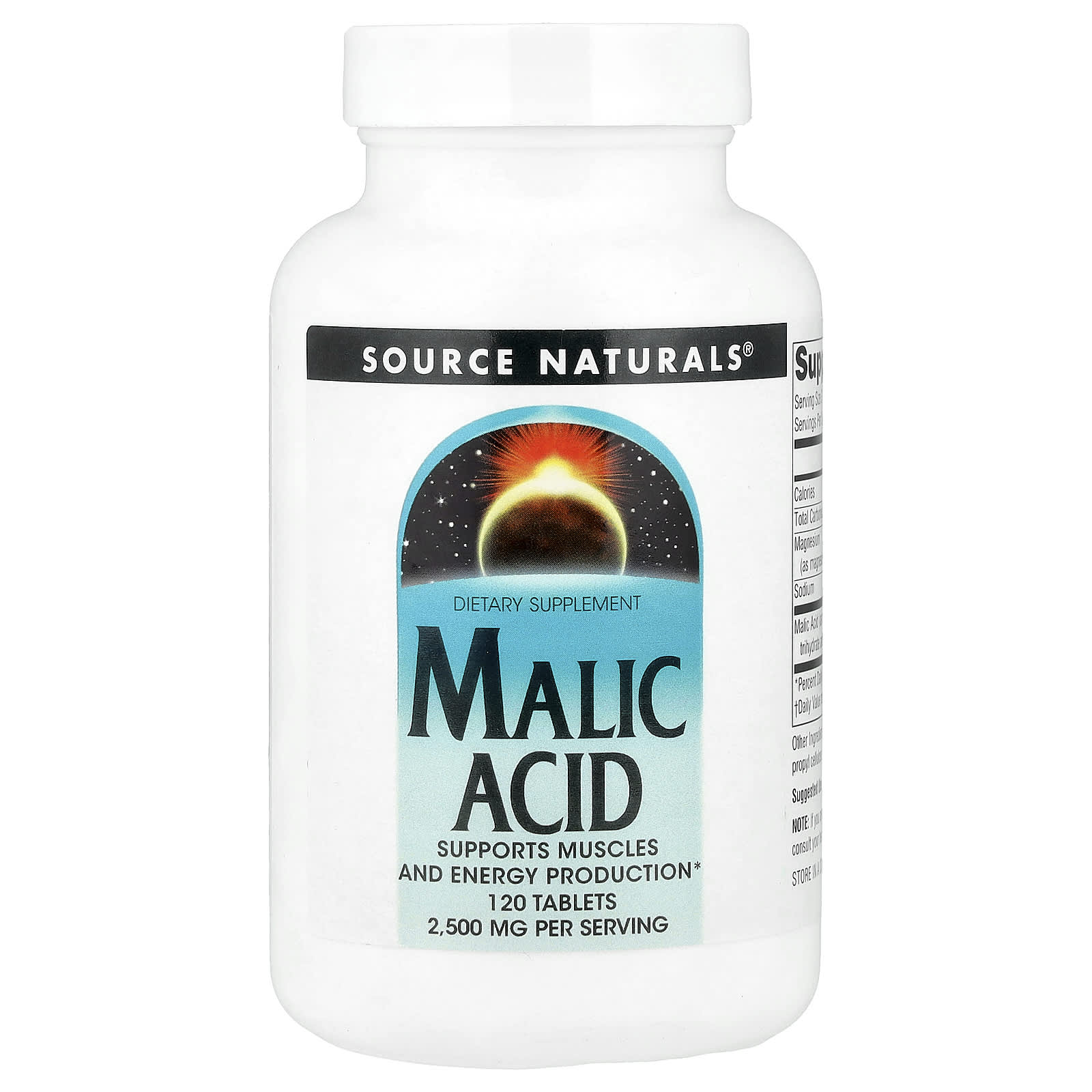 Source Naturals, Malic Acid, 120 Tablets - Image 1