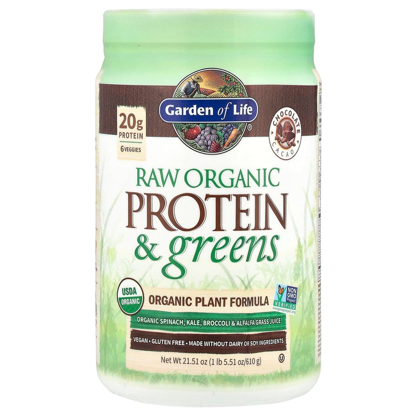 Garden of Life RAW Organic Protein & Greens - Chocolate Cacao - Image 1