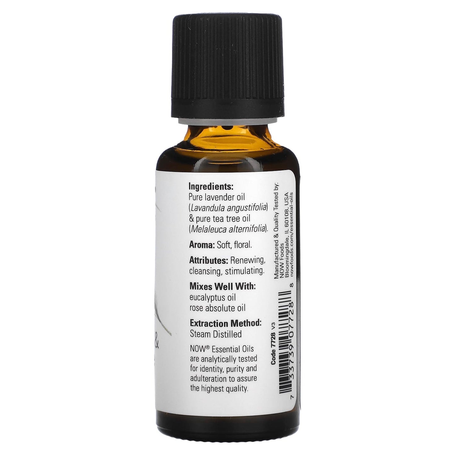 NOW Foods, Essential Oils, Lavender & Tea Tree Blend, 1 fl oz (30 ml) - Image 2