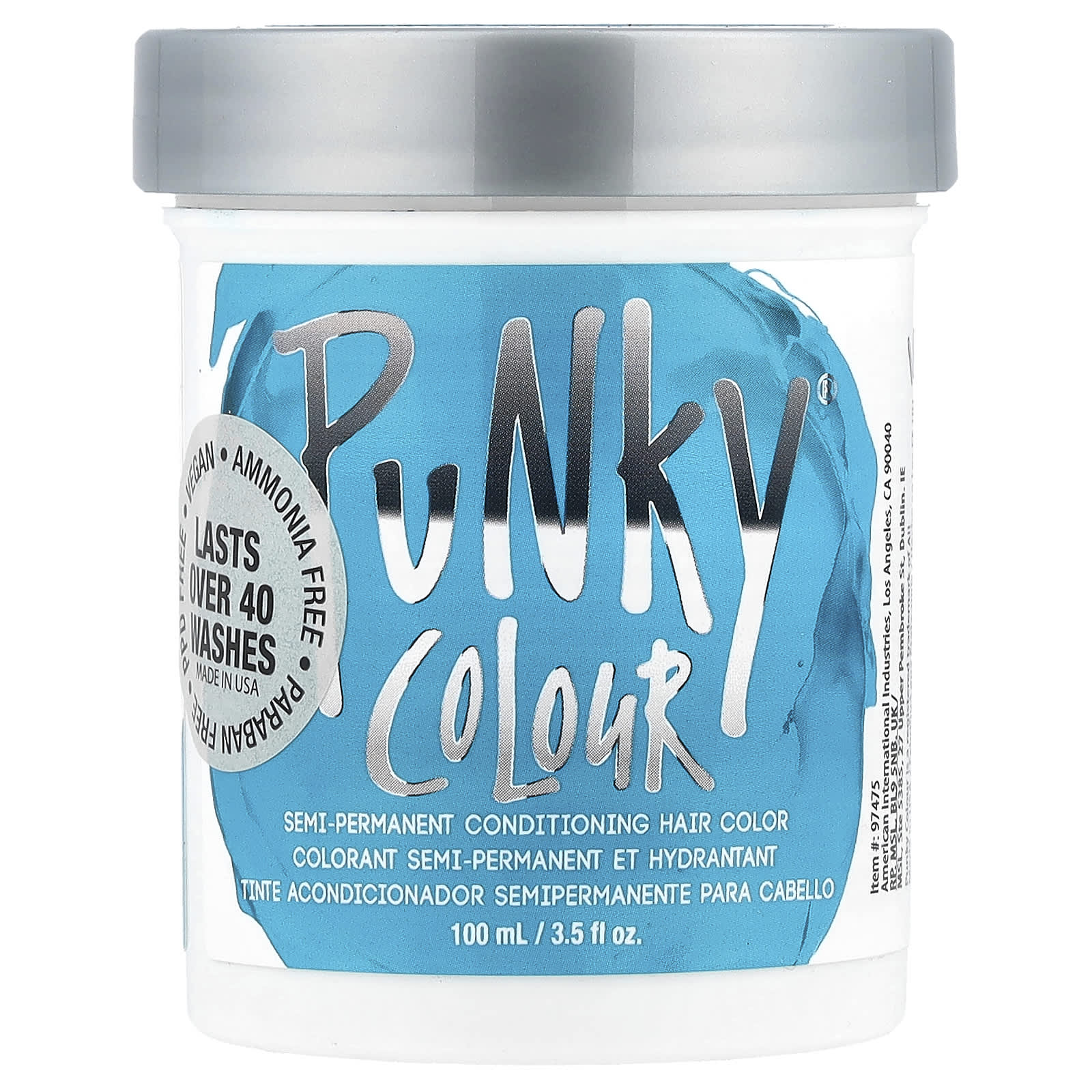 Punky Colour, Semi-Permanent Conditioning Hair Color, Turquoise, 3.5 fl oz (100 ml) - Image 1