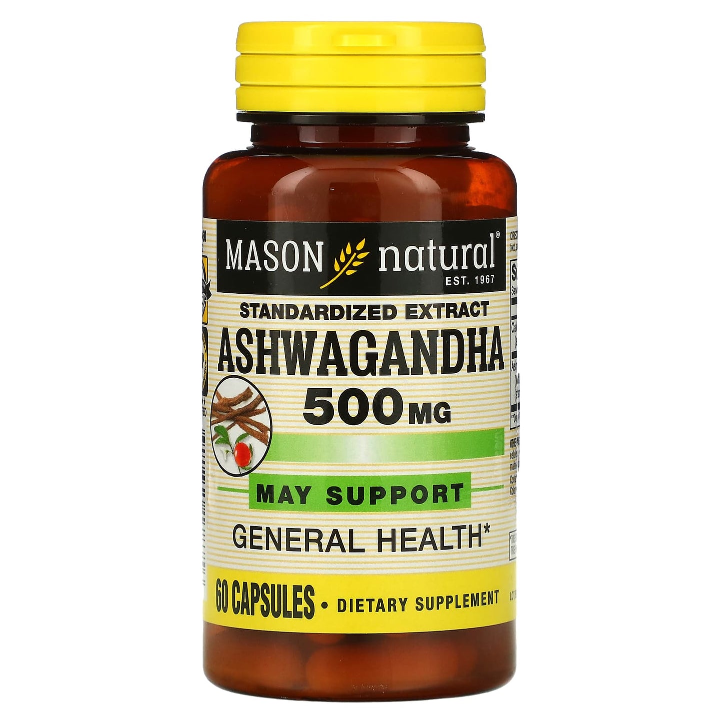 Mason Natural, Standardized Extract Ashwagandha, 60 Capsules - Image 1