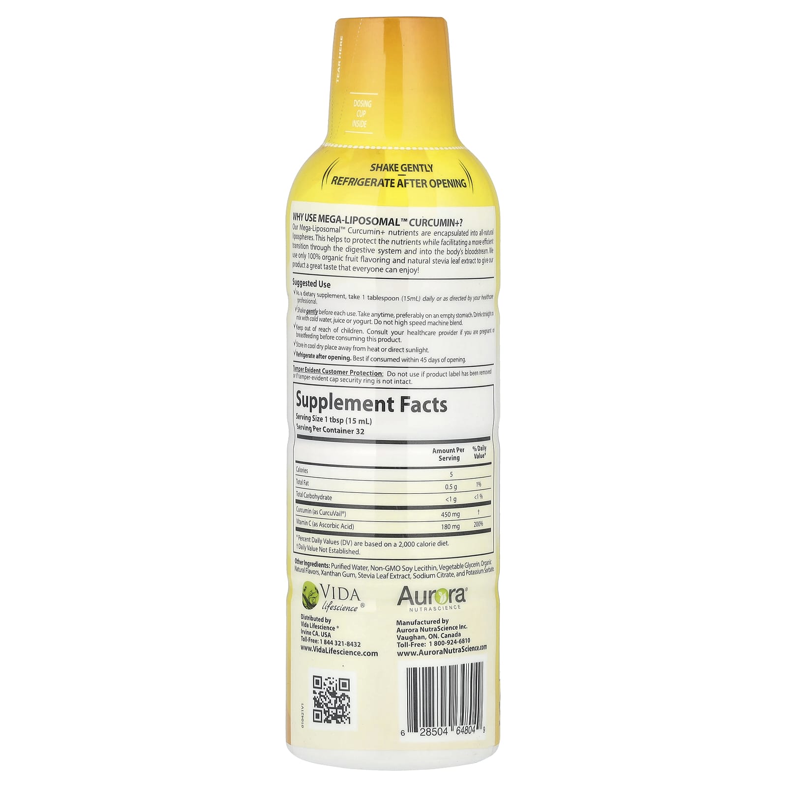 Unlock Curcumin Potential with Aurora Nutrascience Mega-Liposomal Curcumin+ - Image 2