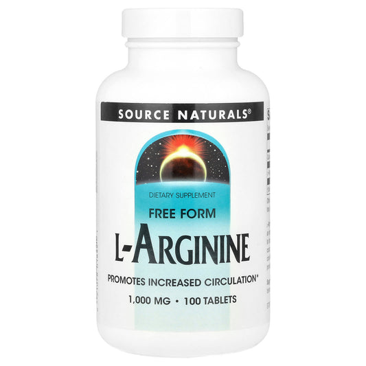 Source Naturals, L-Arginine, Free Form, 1,000 mg, 100 Tablets - Image 1