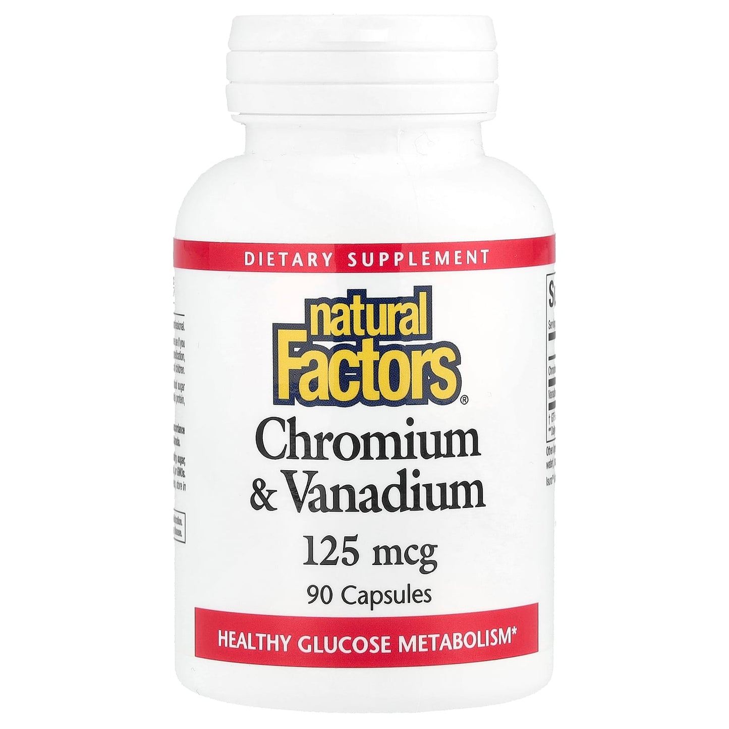 Natural Factors, Chromium & Vanadium, 125 mcg, 90 Capsules - Image 1