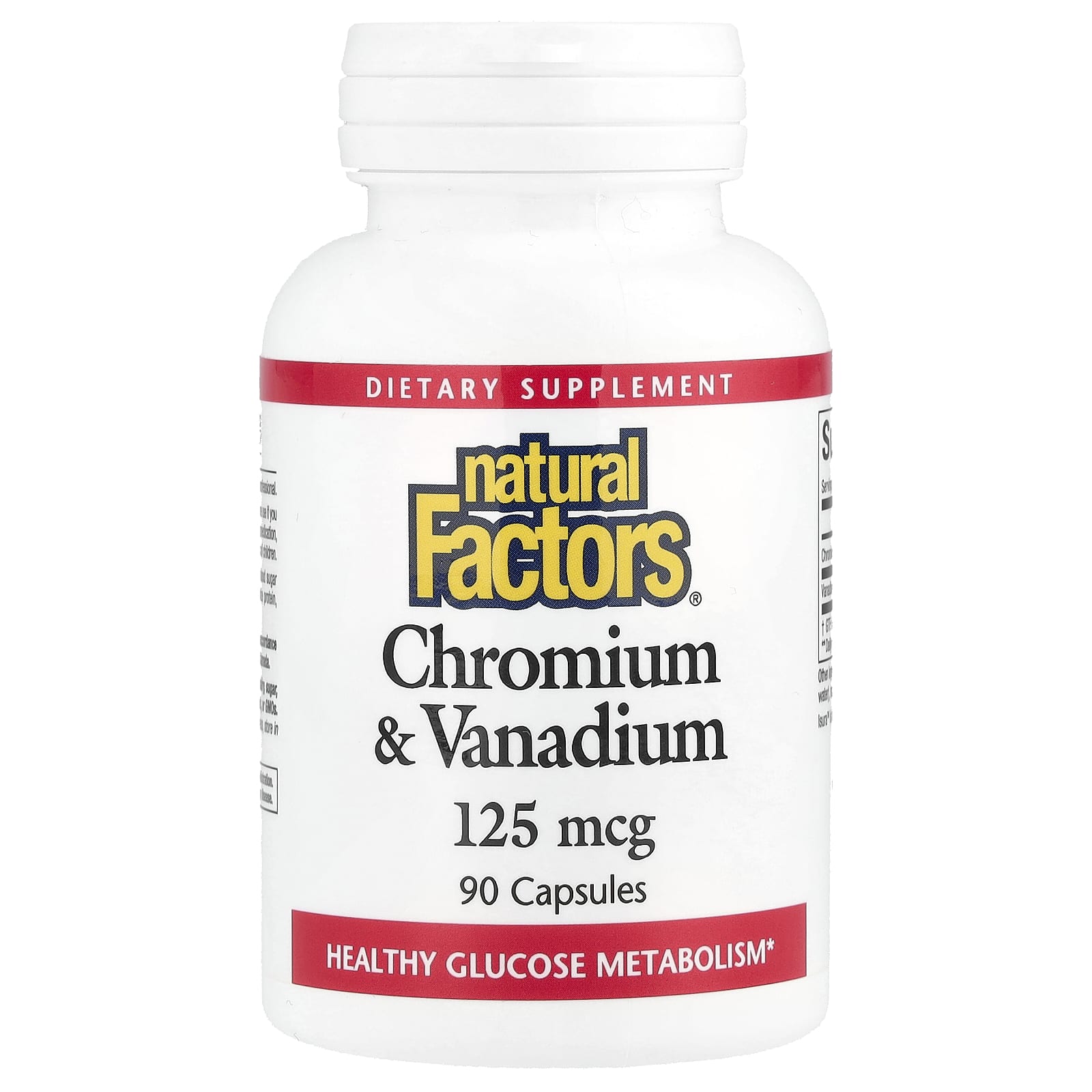 Natural Factors, Chromium & Vanadium, 125 mcg, 90 Capsules - Image 1