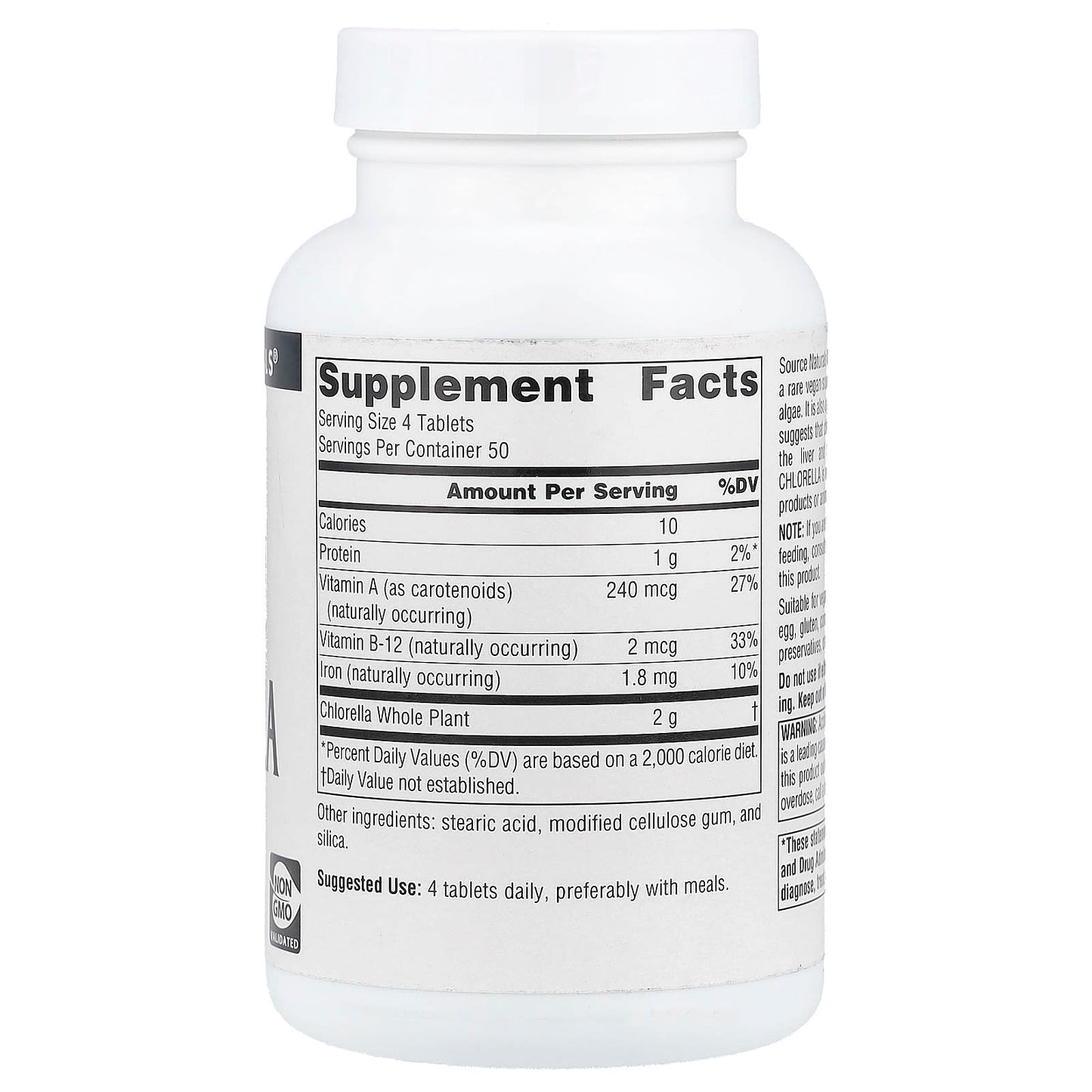 Source Naturals, Chlorella, 500 mg, 200 Tablets (125 mg per Tablet) - Image 2