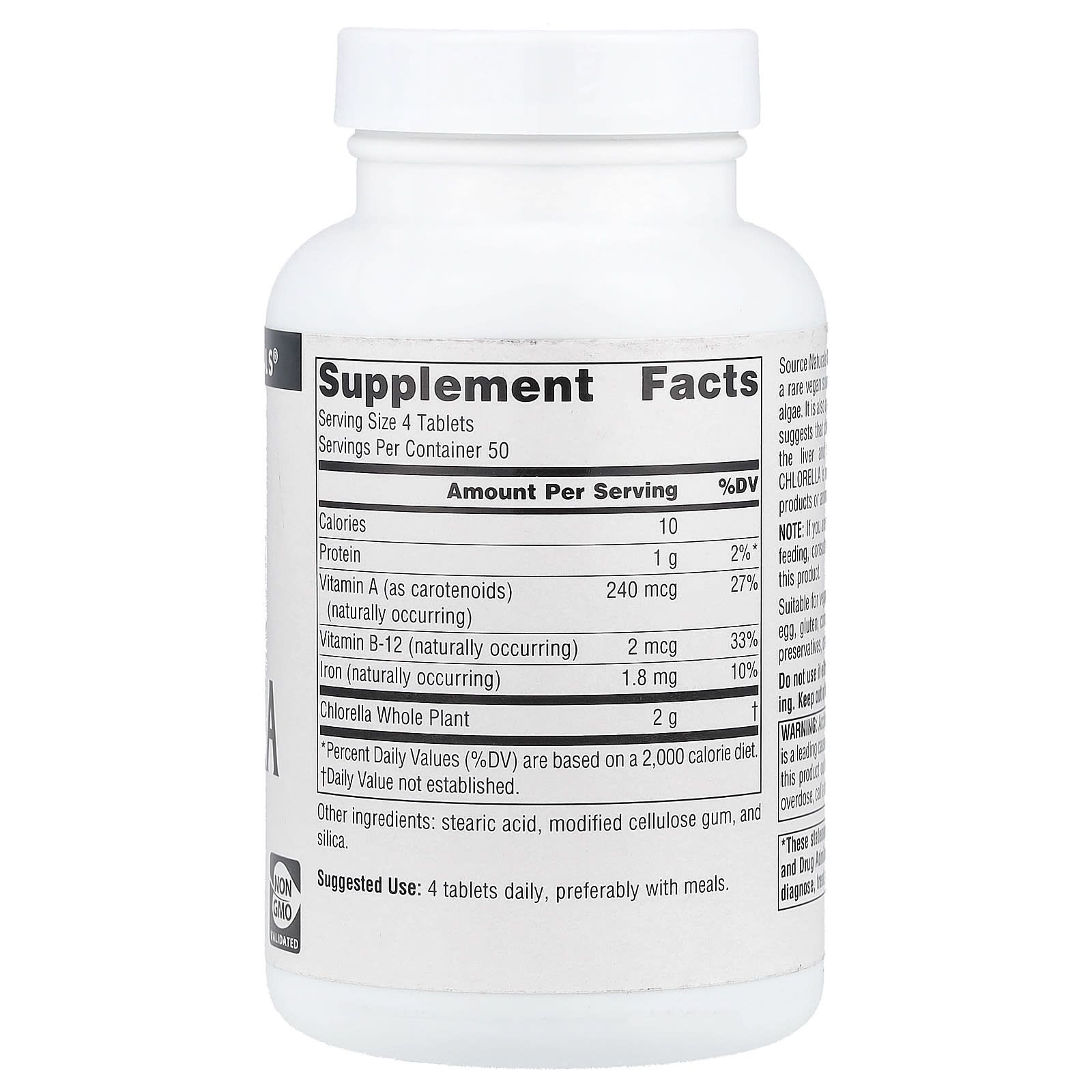 Source Naturals, Chlorella, 500 mg, 200 Tablets (125 mg per Tablet) - Image 2