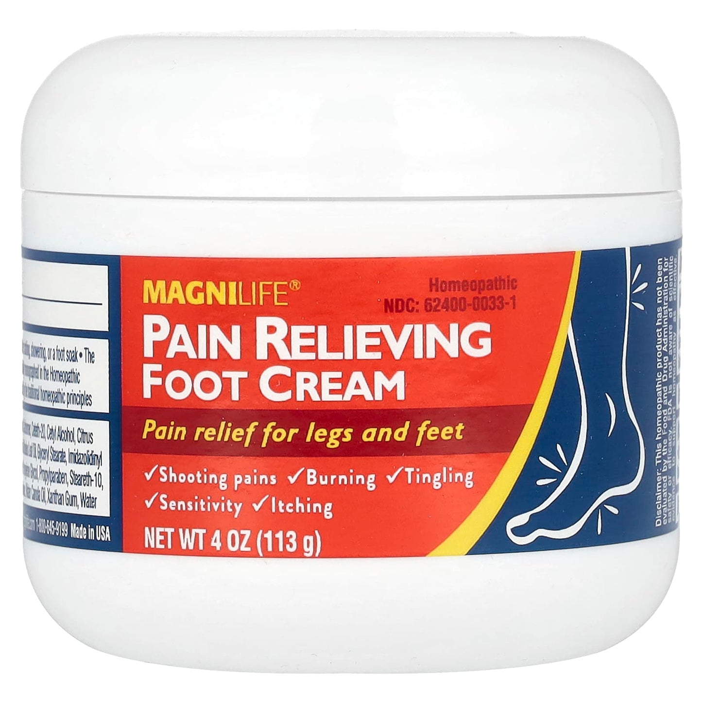 MagniLife, Pain Relieving Foot Cream, 4 oz (113 g) - Image 1