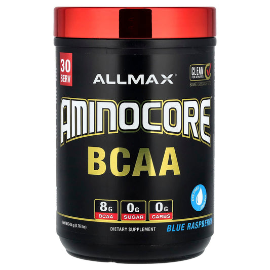 ALLMAX Aminocore BCAA Supplement - Blue Raspberry, 0.76 lbs (345 g) - Image 1