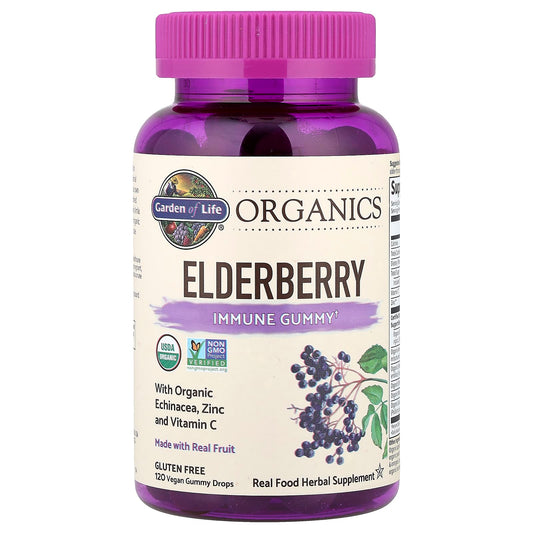 Garden of Life, Organics, Elderberry, Immune Gummy, 120 Vegan Gummy Drops