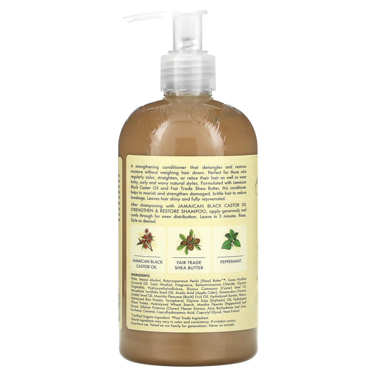 SheaMoisture, Jamaican Black Castor Oil Strengthen & Restore Conditioner,  13 fl oz (384 ml) - Image 2
