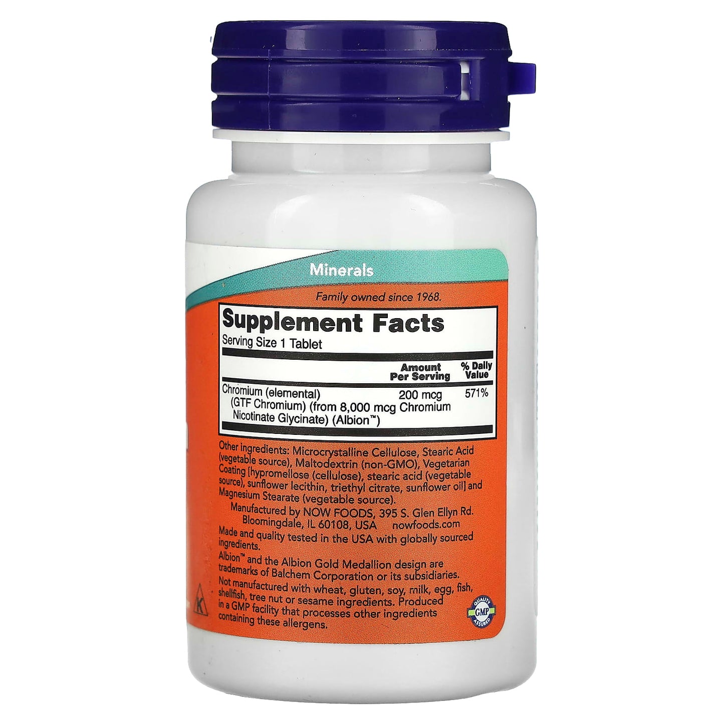 NOW Foods, GTF Chromium, 200 mcg, 100 Tablets - Image 2
