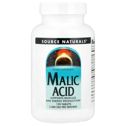 Source Naturals, Malic Acid, 120 Tablets - Image 1