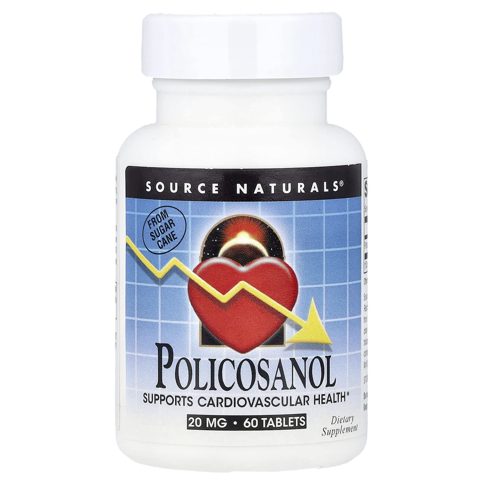 Source Naturals, Policosanol, 20 mg, 60 Tablets - Image 1