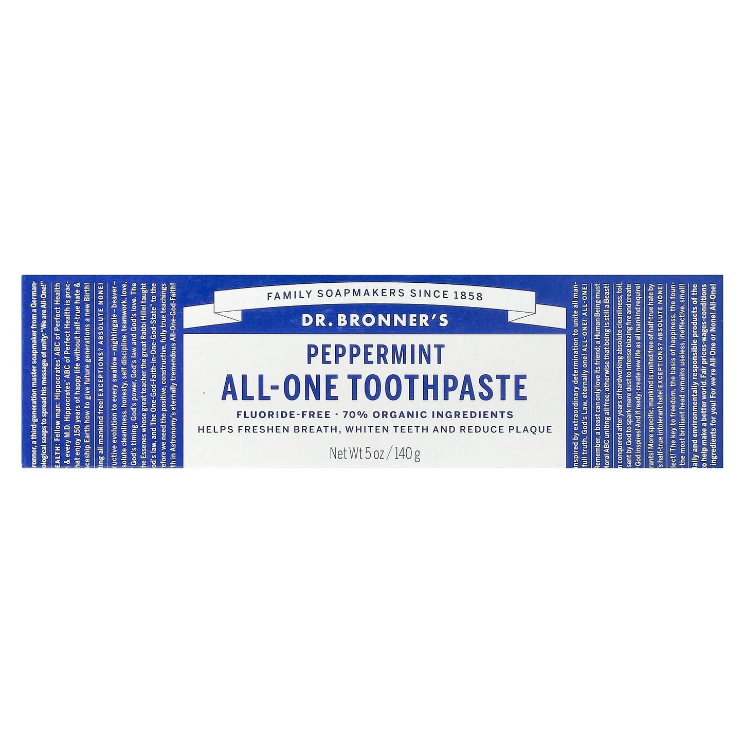 Dr. Bronner's All-One Toothpaste, Peppermint, 5 oz, 100% Vegan & Organic - Image 2