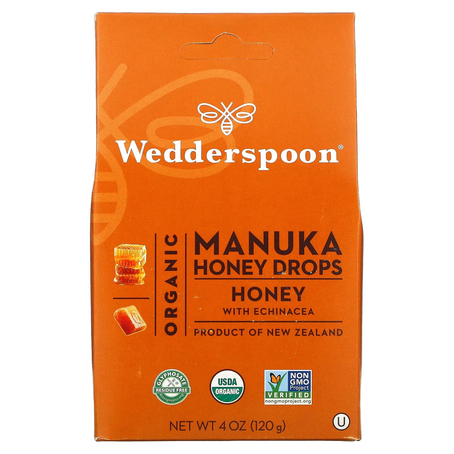 Wedderspoon, Organic Manuka Honey Drops, Honey with Echinacea, 4 oz (120 g) - Image 1