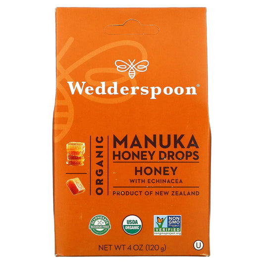 Wedderspoon, Organic Manuka Honey Drops, Honey with Echinacea, 4 oz (120 g) - Image 1