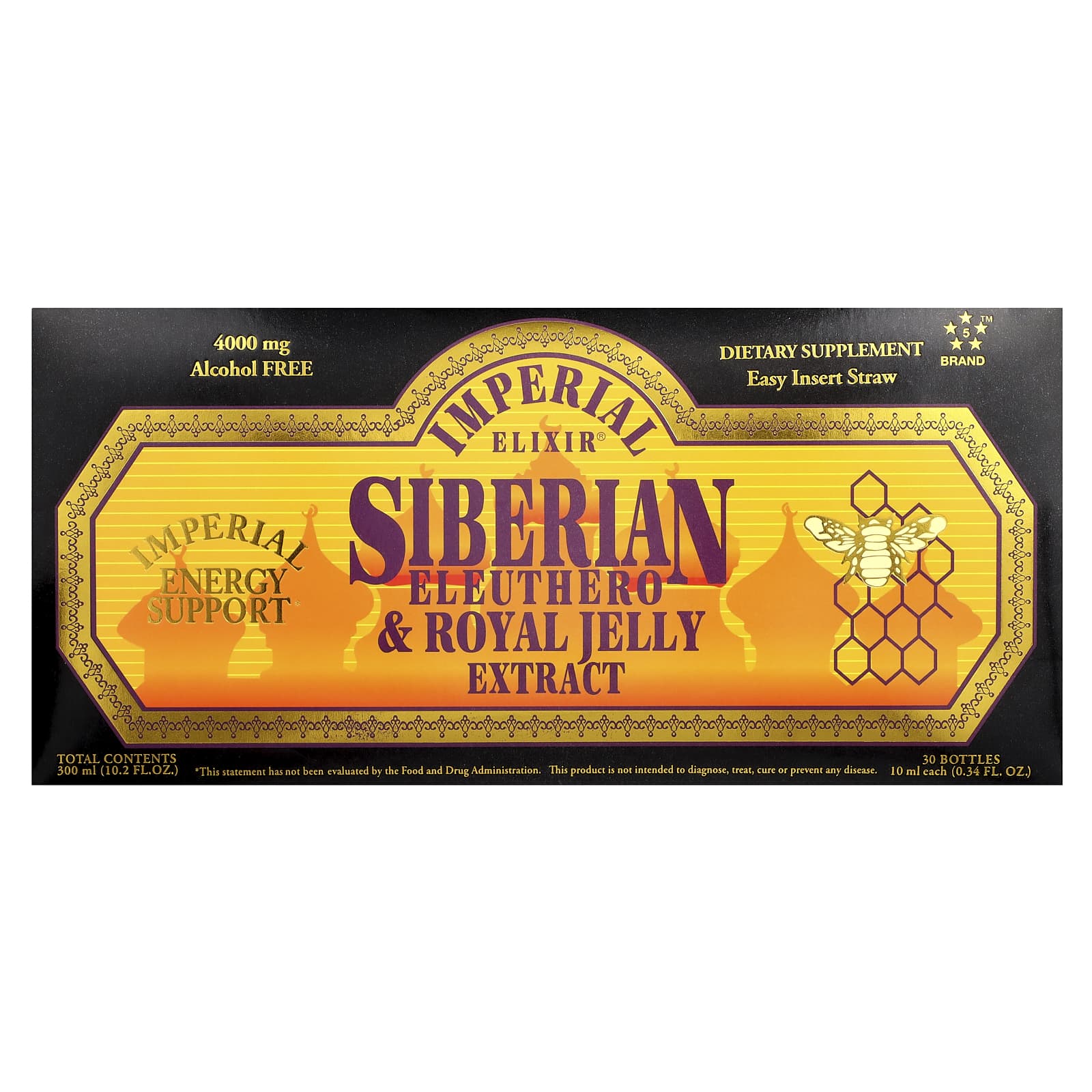 Imperial Elixir Siberian Eleuthero & Royal Jelly Energy Boost, 30 Bottles - Image 1