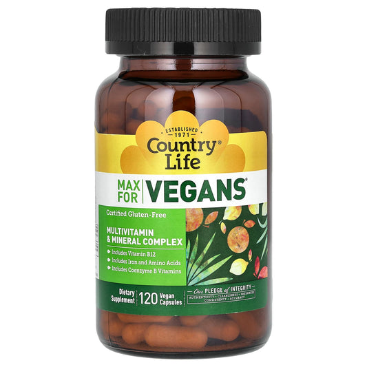 Country Life Max for Vegans Multivitamin & Mineral Complex - 120 Capsules - Image 1