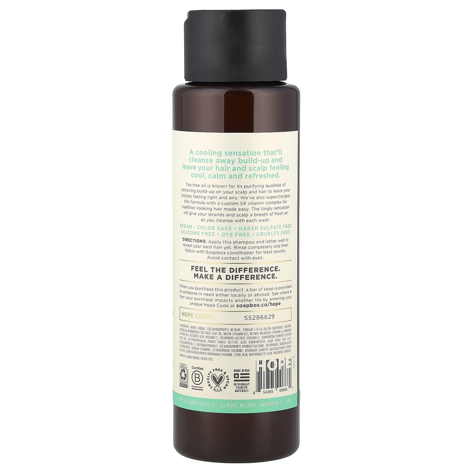 Soapbox, Tea Tree Deeply Cleansing Shampoo, Clean & Purify, 16 fl oz (473 ml) - Image 2