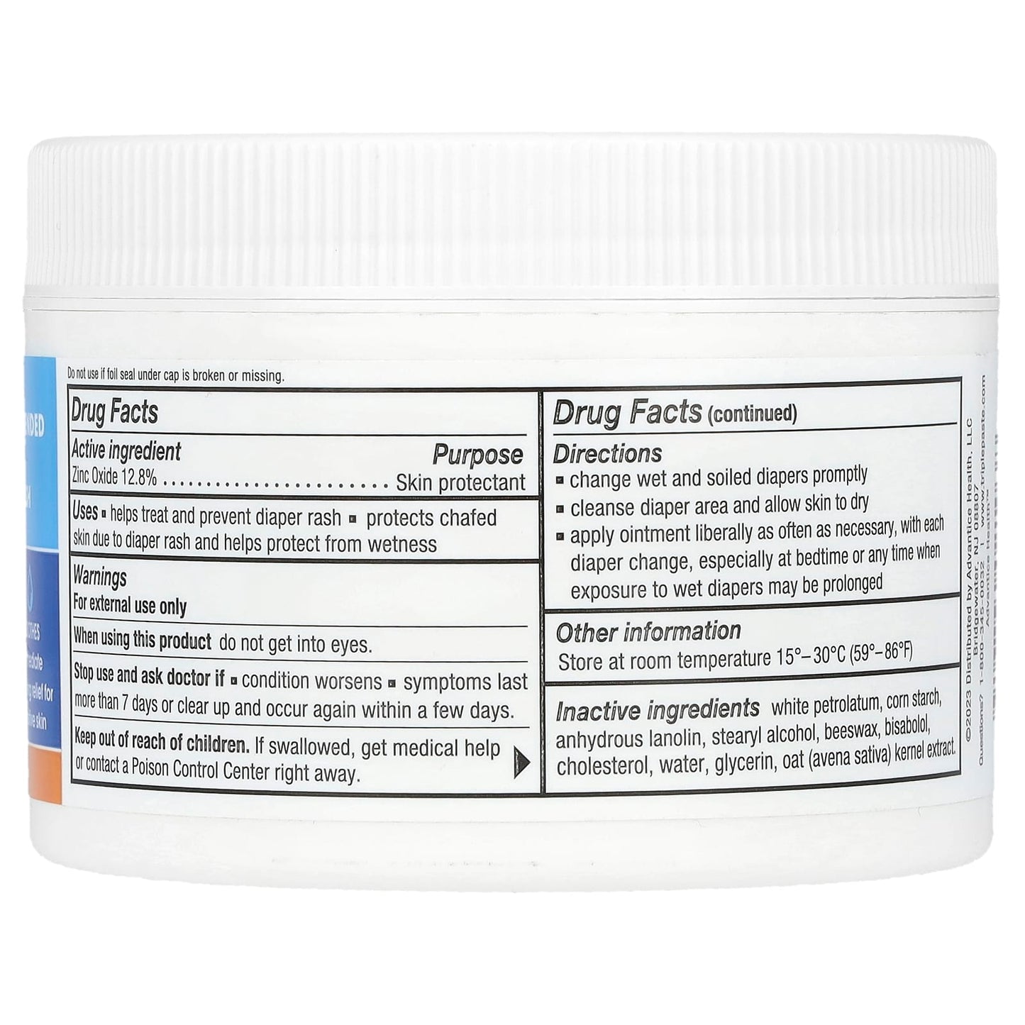 Triple Paste, Zinc Oxide Medicated Diaper Rash Ointment, Fragrance-Free, 8 oz (227 g) - Image 2