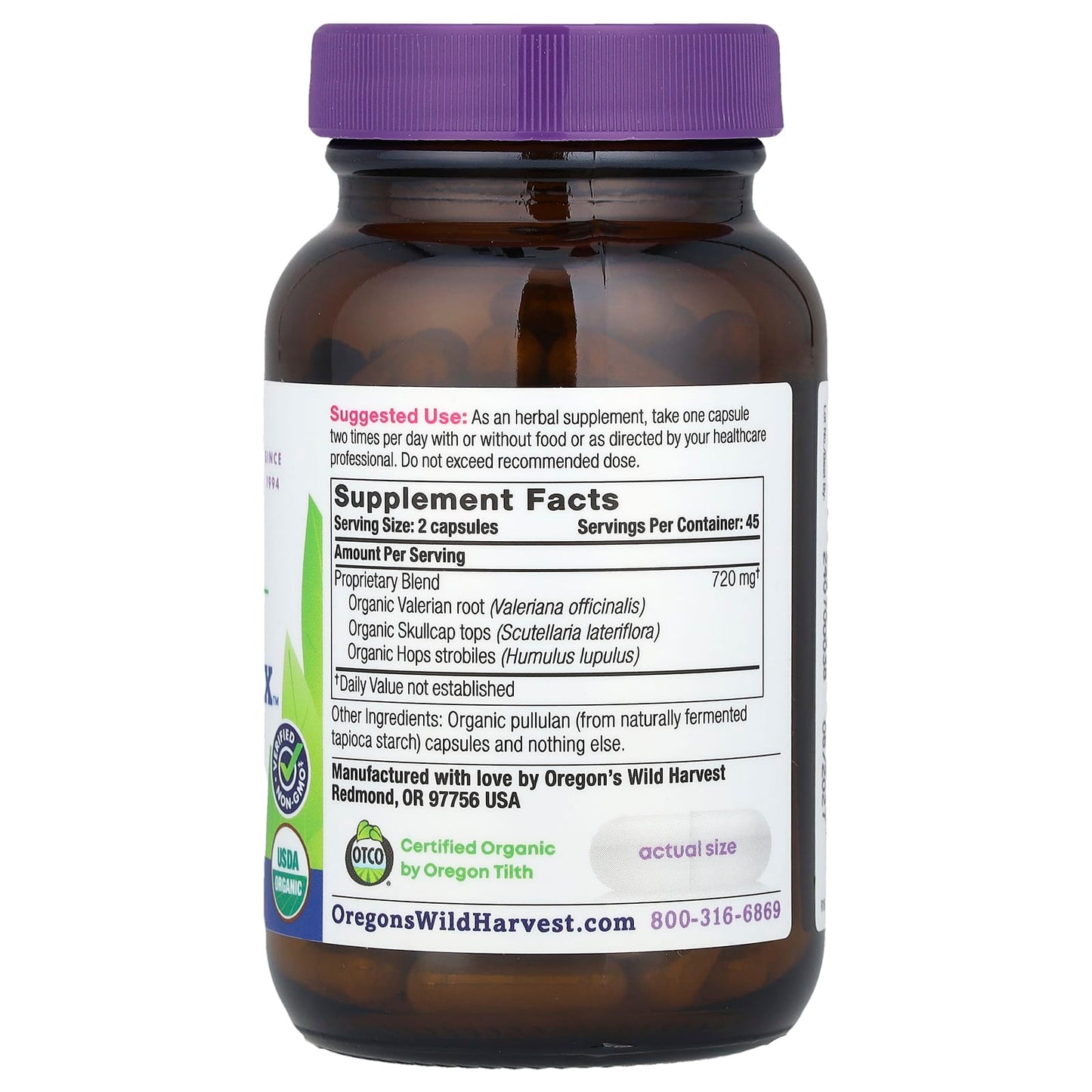 Oregon's Wild Harvest, Organic Muscle Relax™, 90 Vegan Capsules - Image 2