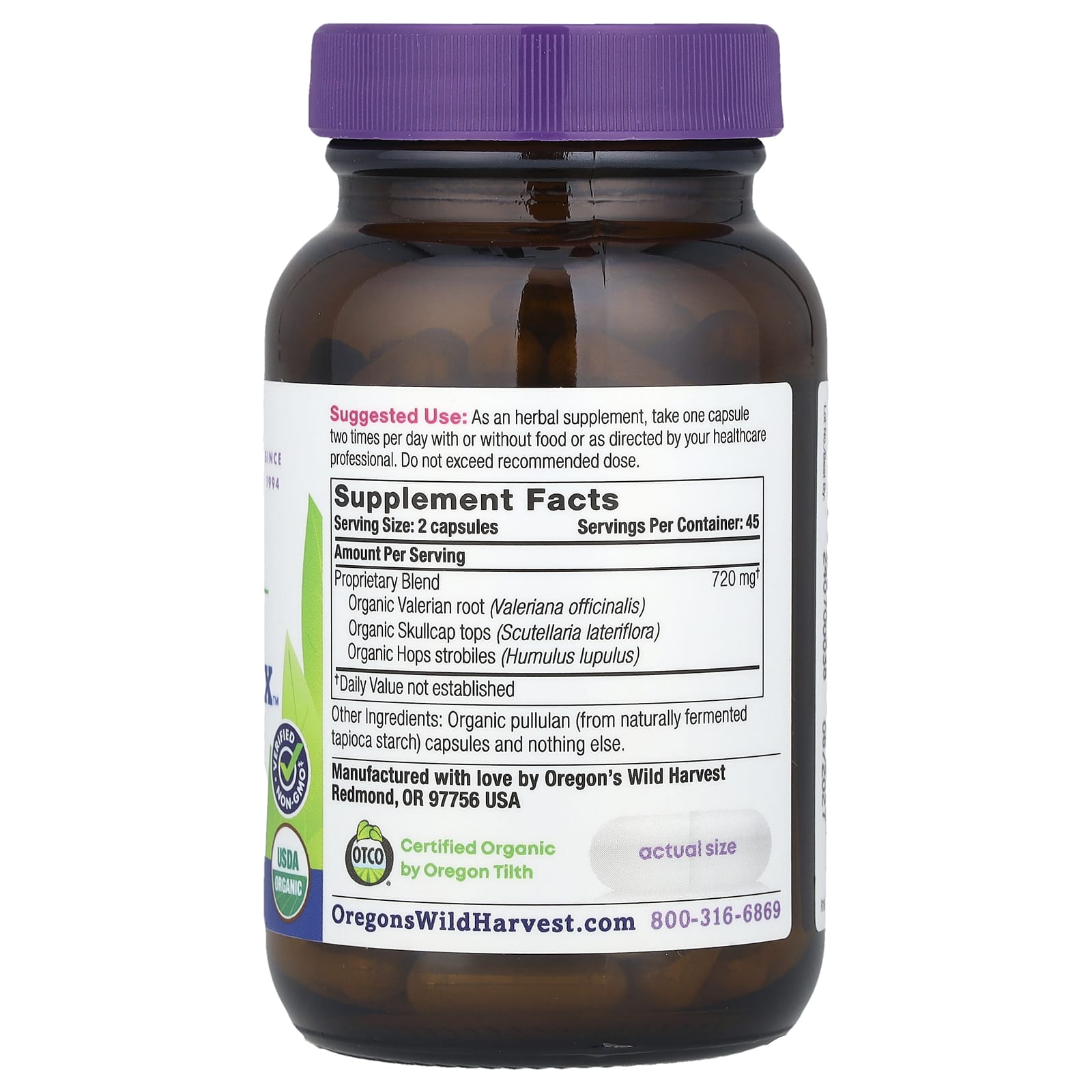 Oregon's Wild Harvest, Organic Muscle Relax™, 90 Vegan Capsules - Image 2