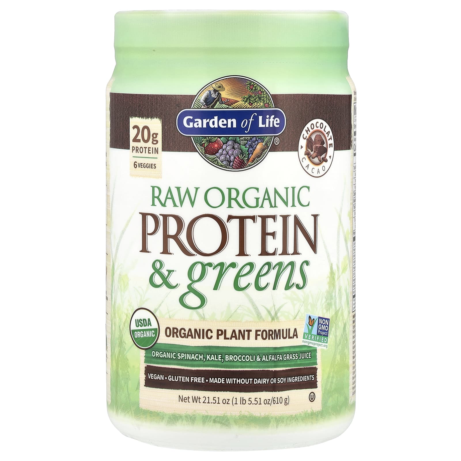 Garden of Life RAW Organic Protein & Greens - Chocolate Cacao - Image 1