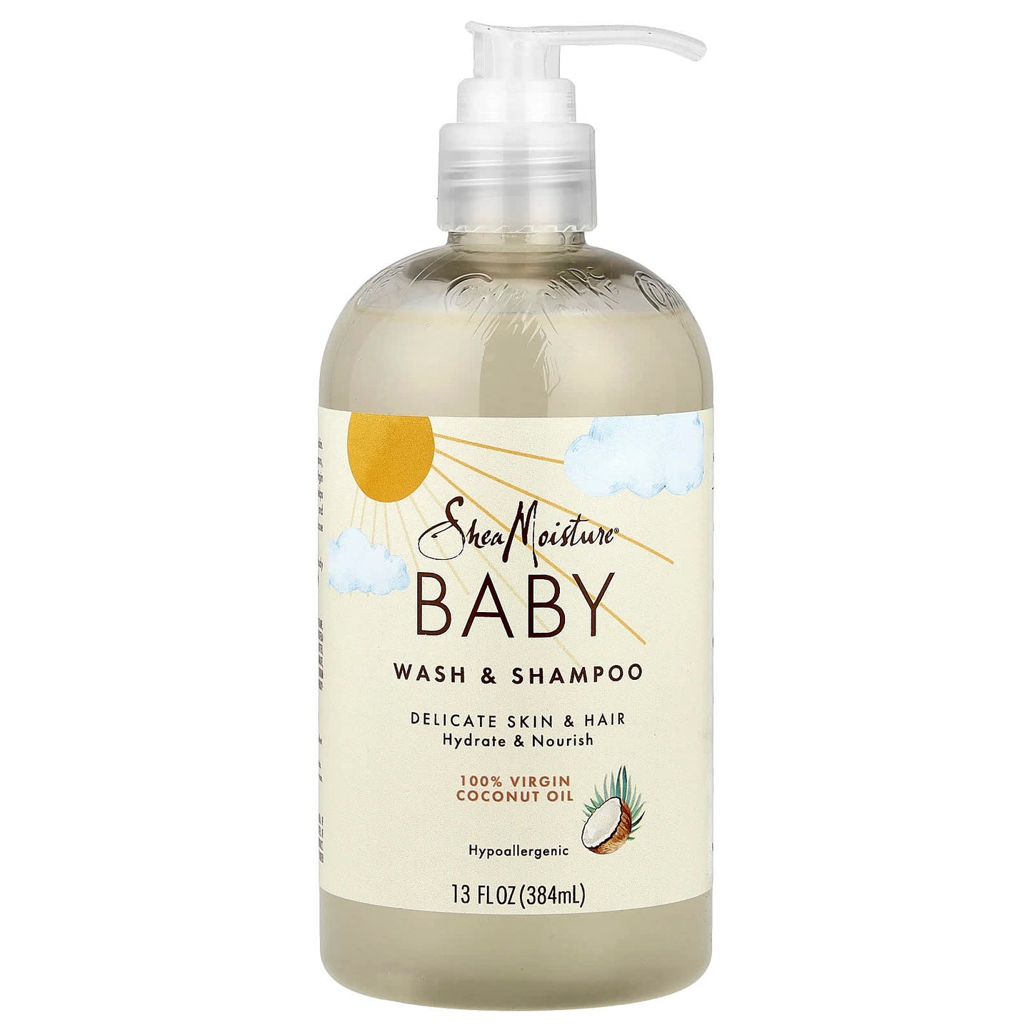 SheaMoisture, Baby Wash & Shampoo, 100% Virgin Coconut Oil, 13 fl oz (384 ml) - Image 1