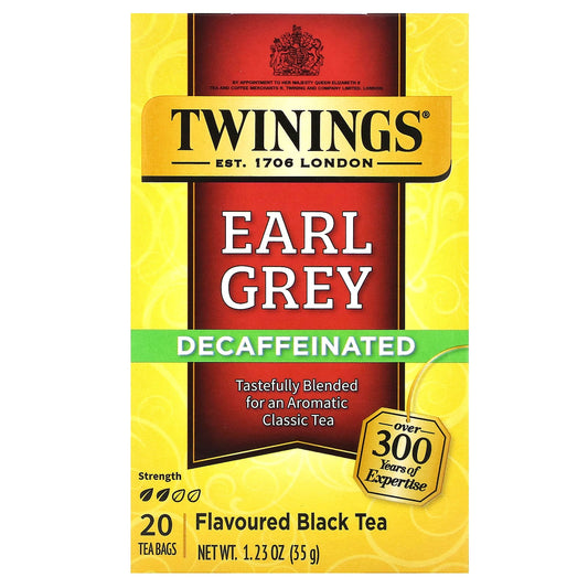 Twinings, Flavored Black Tea, Earl Grey, Decaffeinated, 20 Tea Bags, 1.23 oz (35 g) - Image 1