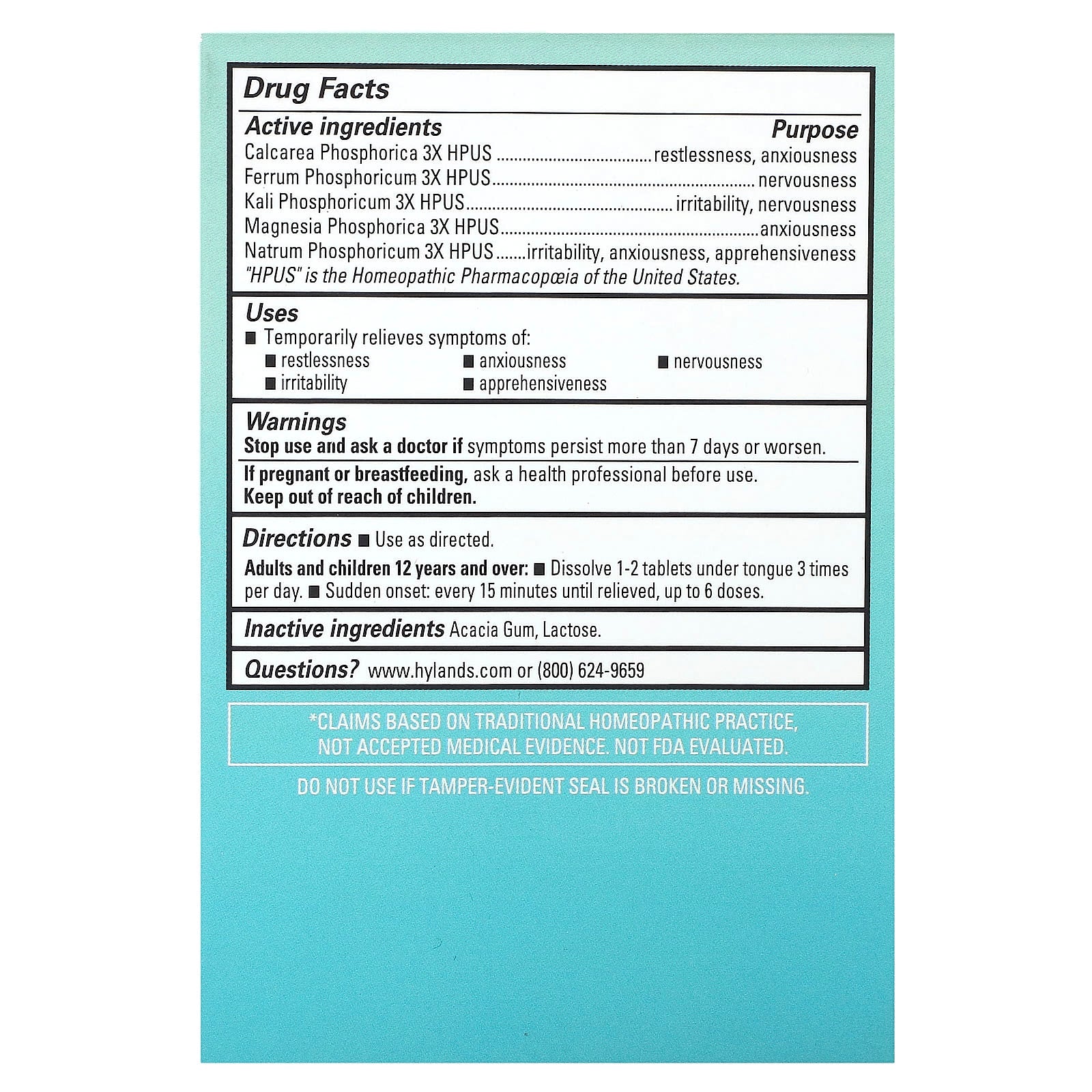 Hyland's Naturals Calm Stress Relief Tablets, Non-Habit Forming & Fast Acting - Image 2
