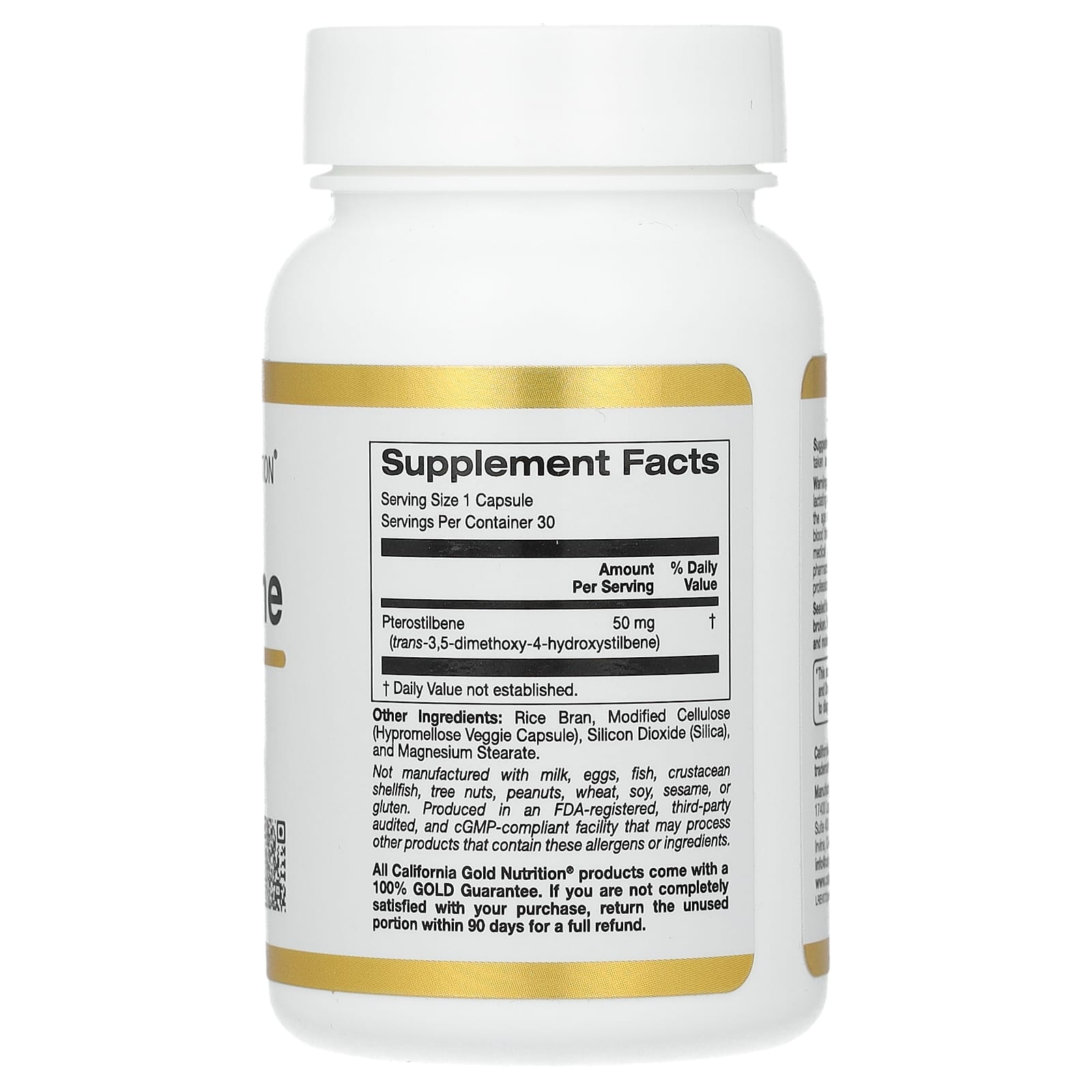 Pterostilbene Antioxidant Support - 50mg, 30 Veggie Capsules - California Gold Nutrition - Image 2