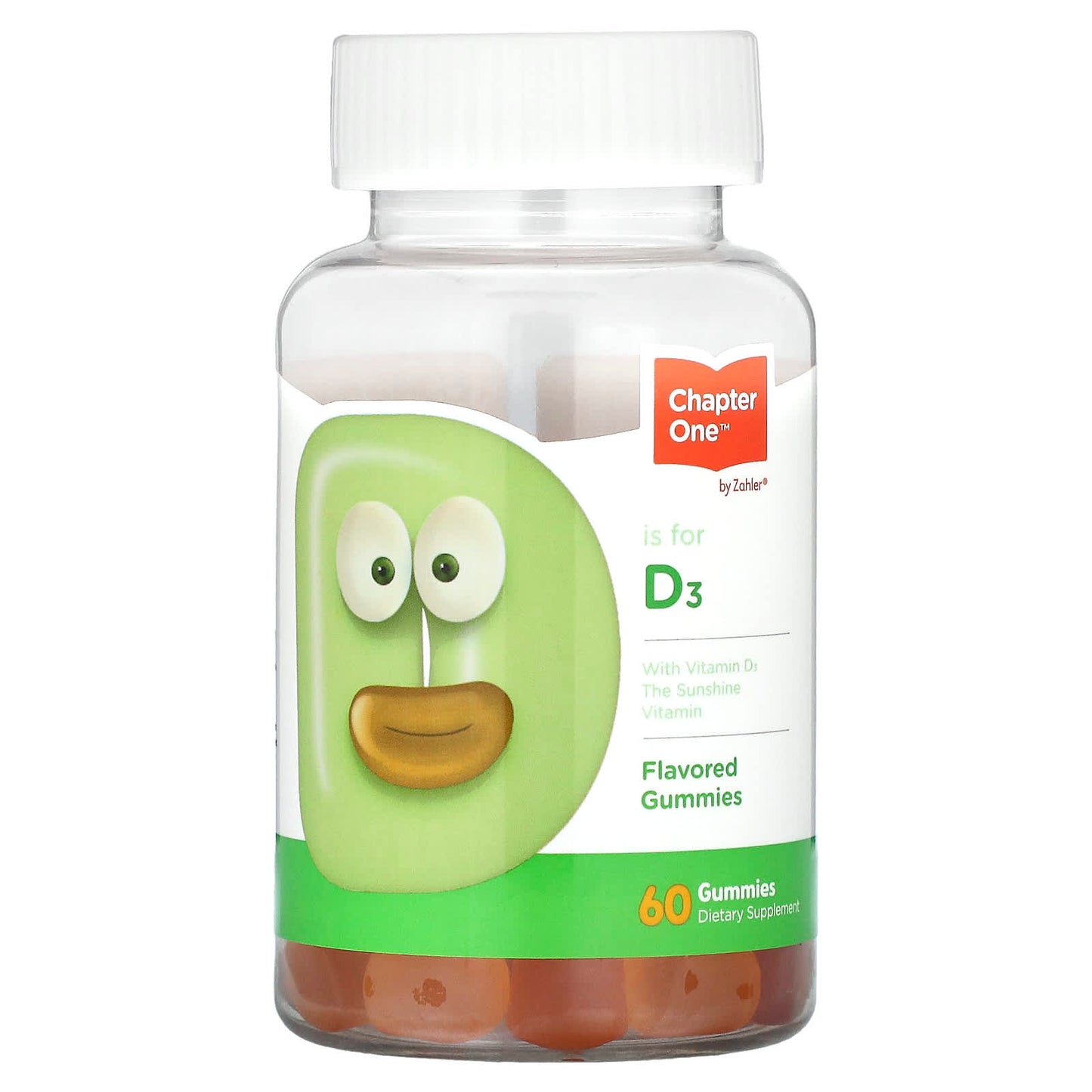 Chapter One Vitamin D3 60 Gummies (25 mcg, 1000 IU) for Healthy Bones - Image 1