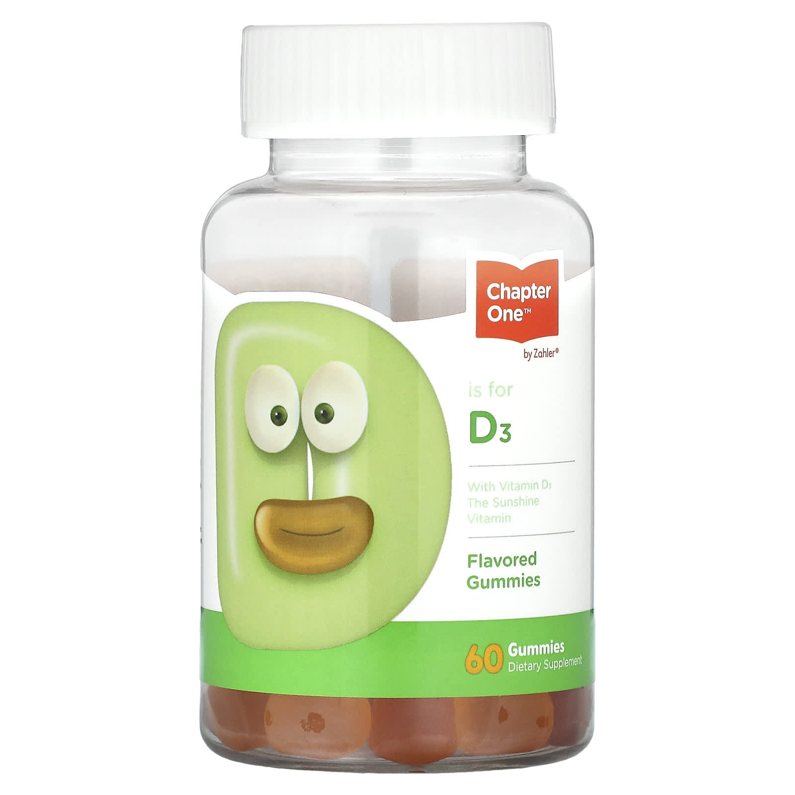 Chapter One Vitamin D3 60 Gummies (25 mcg, 1000 IU) for Healthy Bones - Image 1