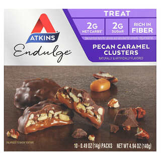 Atkins Low-Carb Pecan Caramel Snack Clusters, 10 Packs, 0.49 oz
