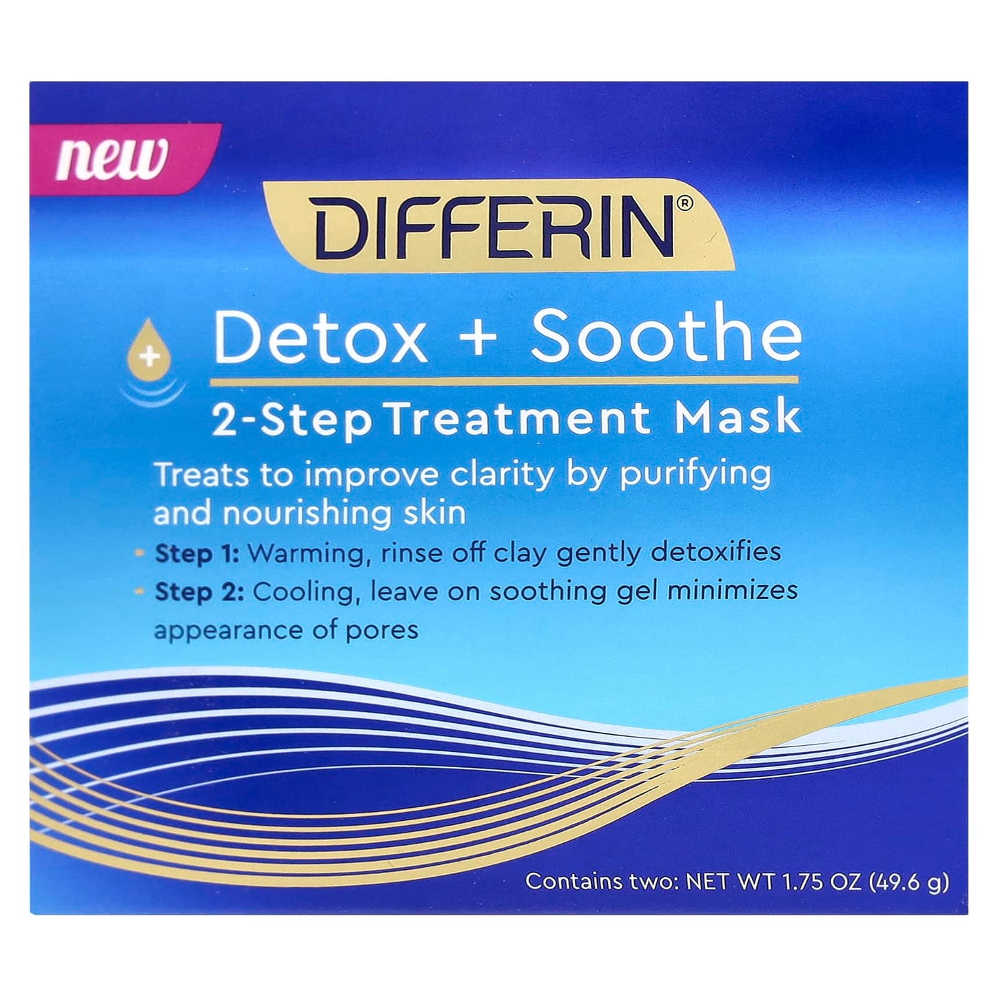 Differin Detox + Soothe 2-Step Treatment Beauty Mask, 1.75 oz - Image 2