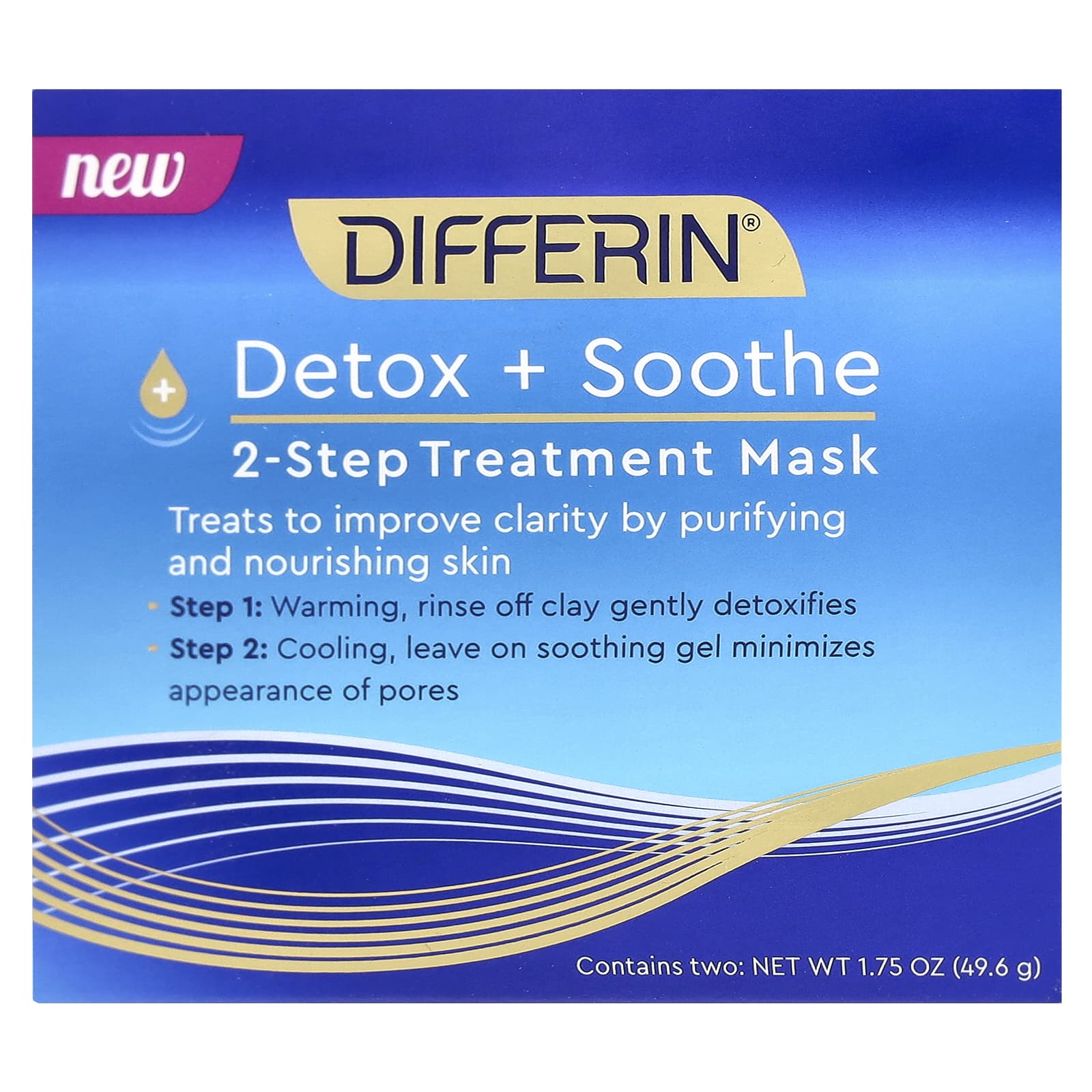 Differin Detox + Soothe 2-Step Treatment Beauty Mask, 1.75 oz - Image 2