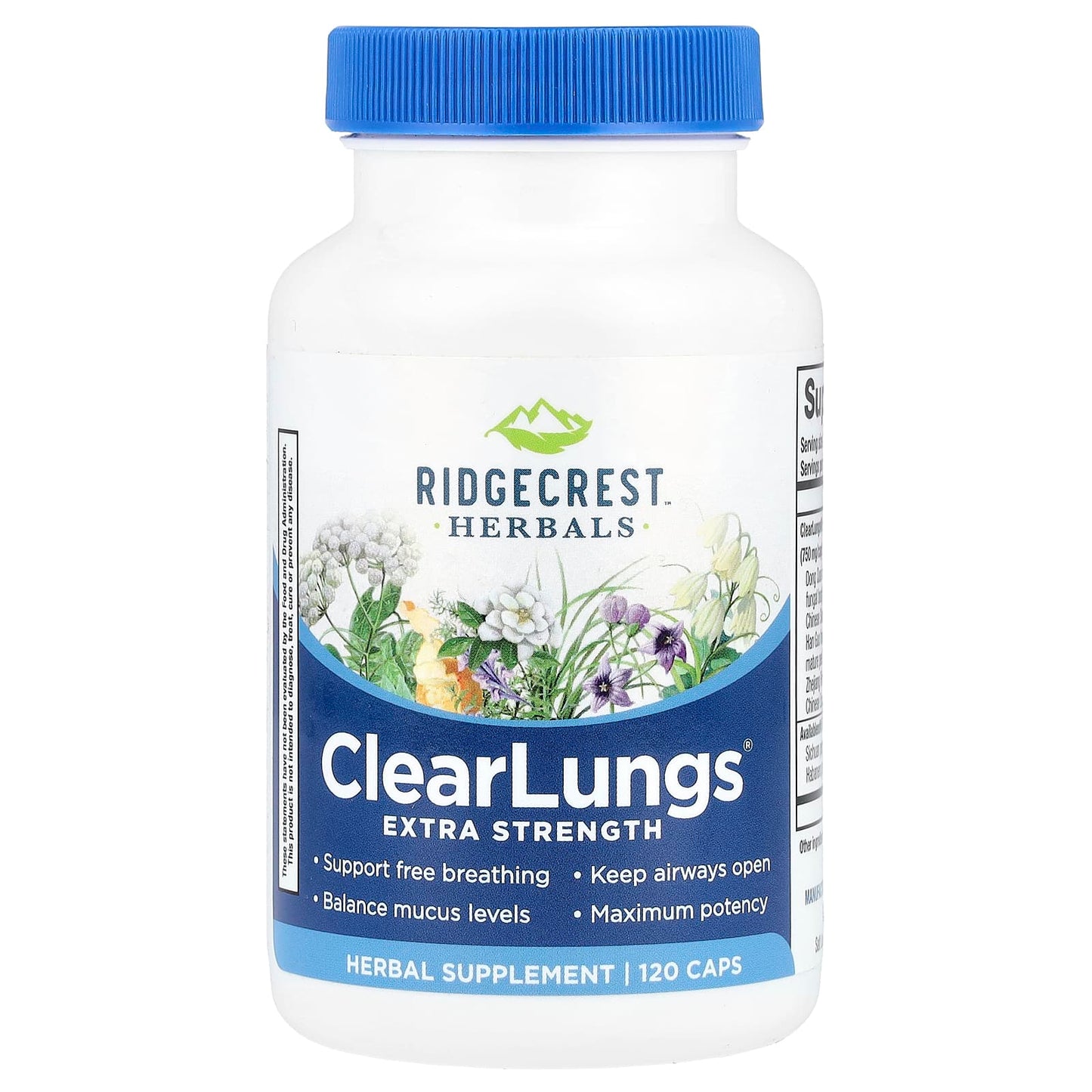RidgeCrest Herbals, ClearLungs®, Extra Strength, 120 Caps - Image 1