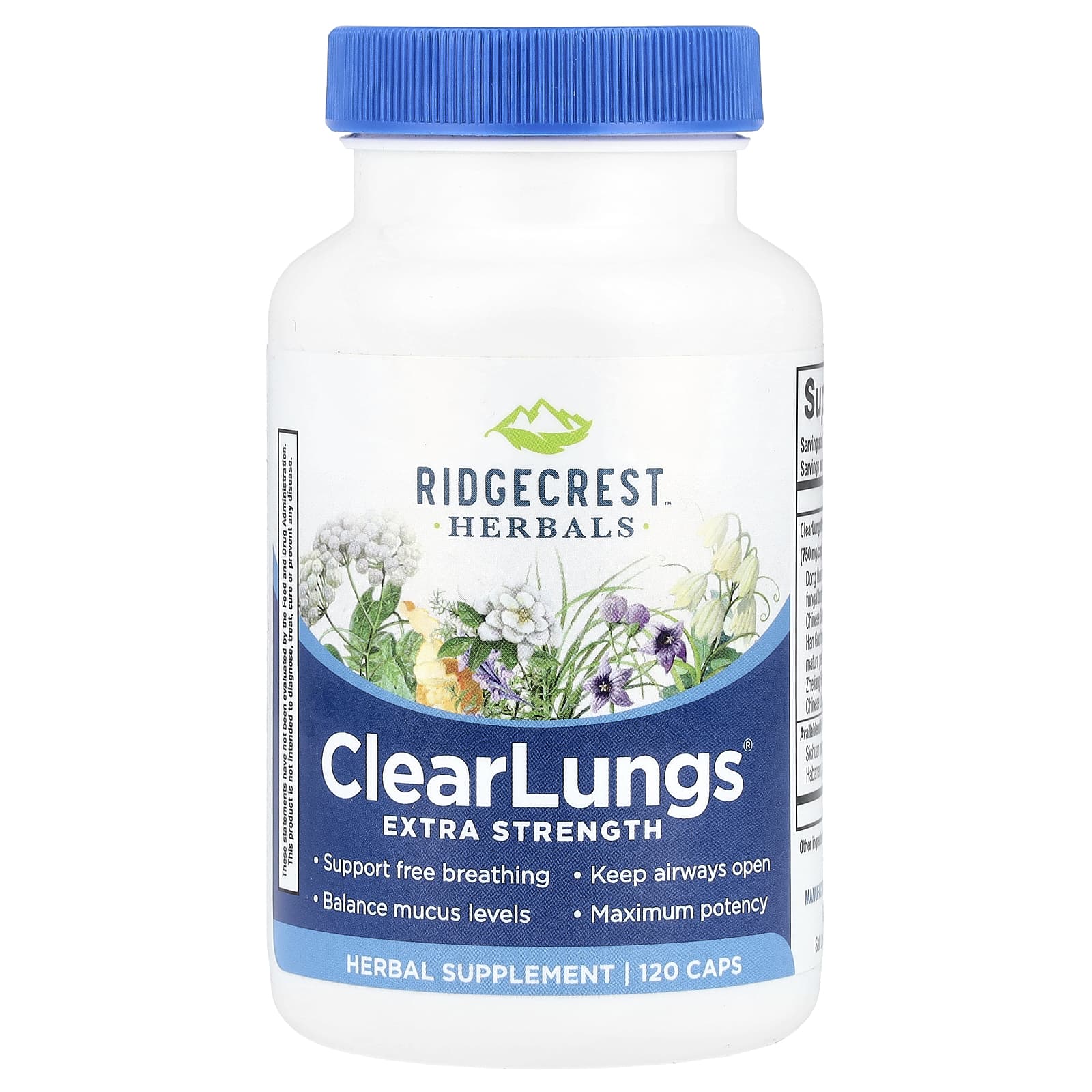 RidgeCrest Herbals, ClearLungs®, Extra Strength, 120 Caps - Image 1