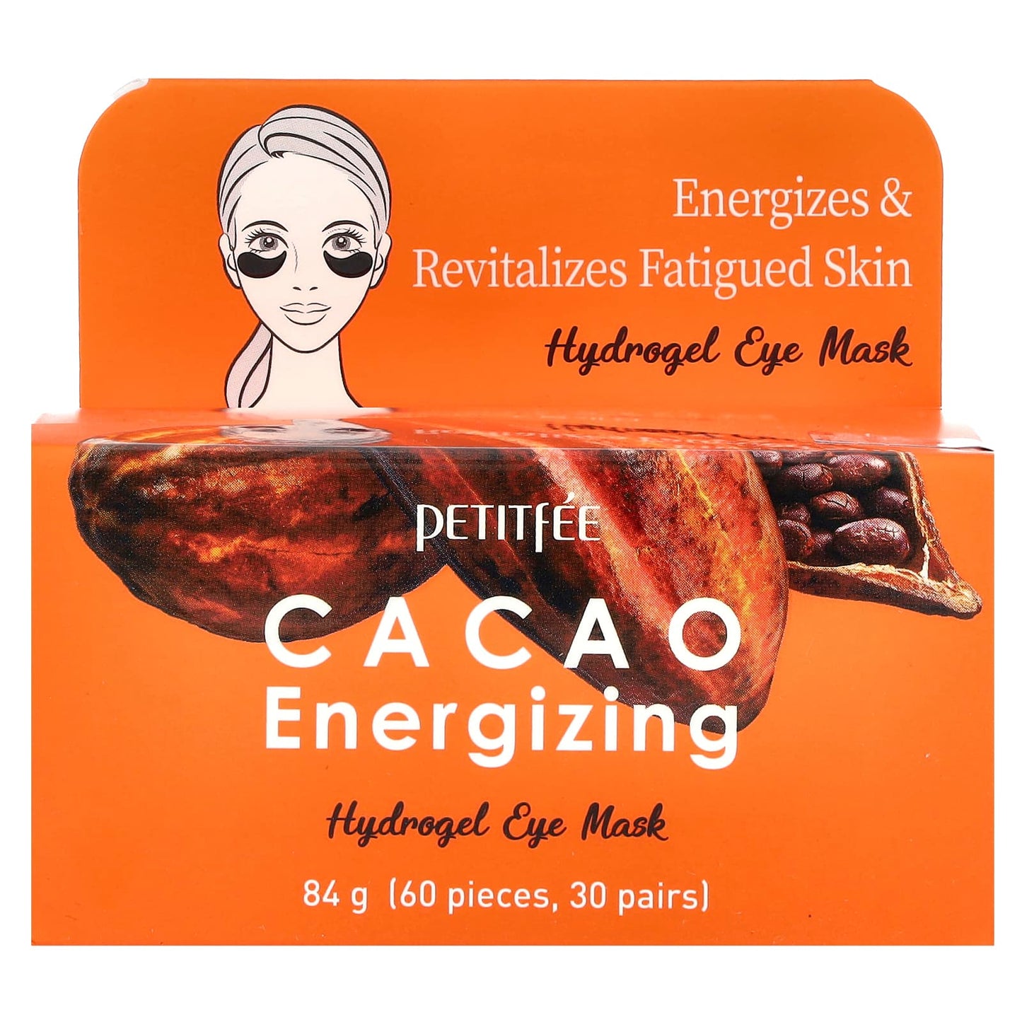 Petitfee, Cacao Energizing Hydrogel Eye Mask, 60 Patches, 84 g - Image 2