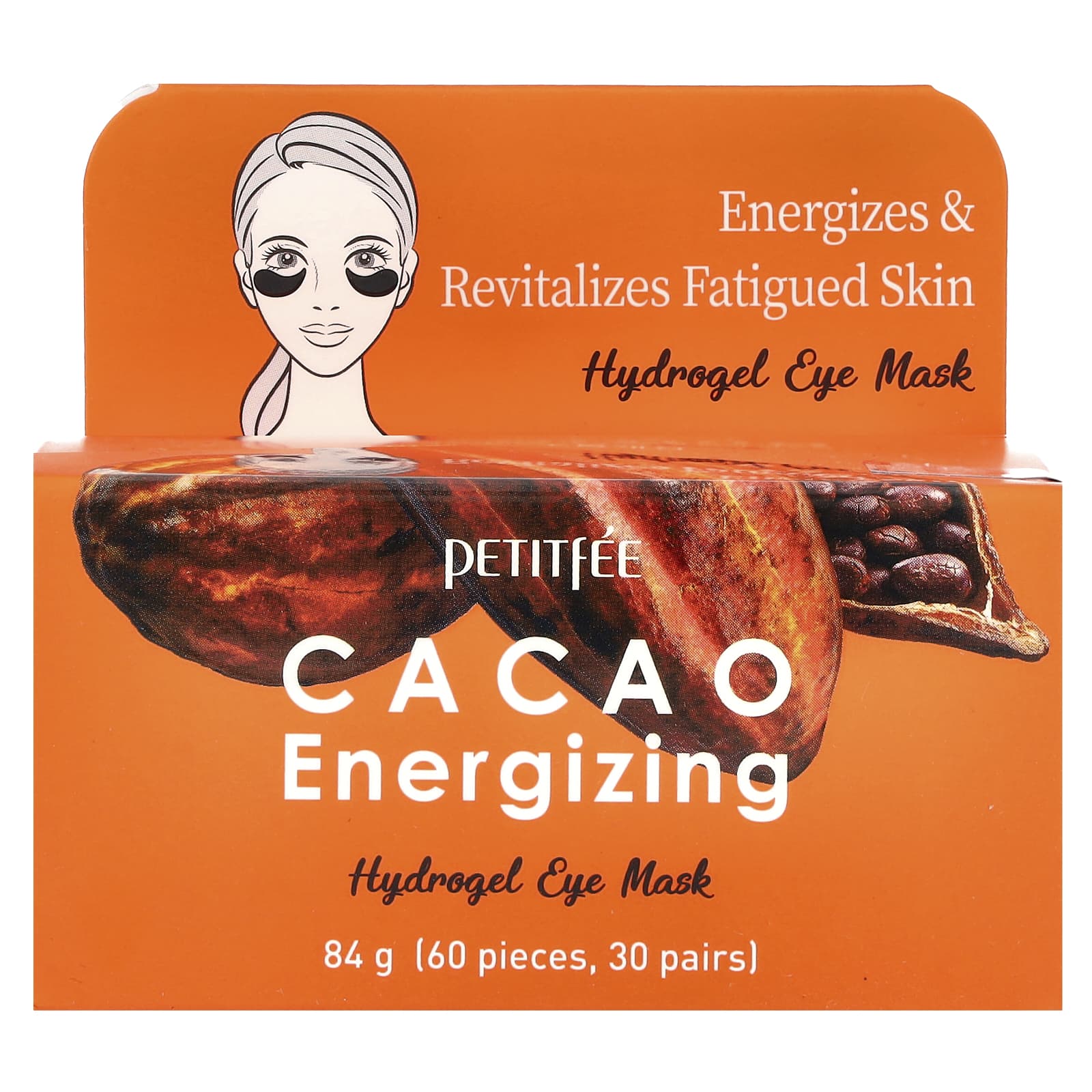 Petitfee, Cacao Energizing Hydrogel Eye Mask, 60 Patches, 84 g - Image 2