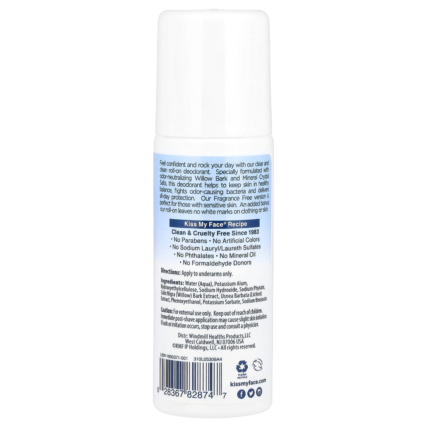 Kiss My Face, Liquid Rock® Roll-On Deodorant, Fragrance Free, 3 fl oz (88 ml) - Image 2