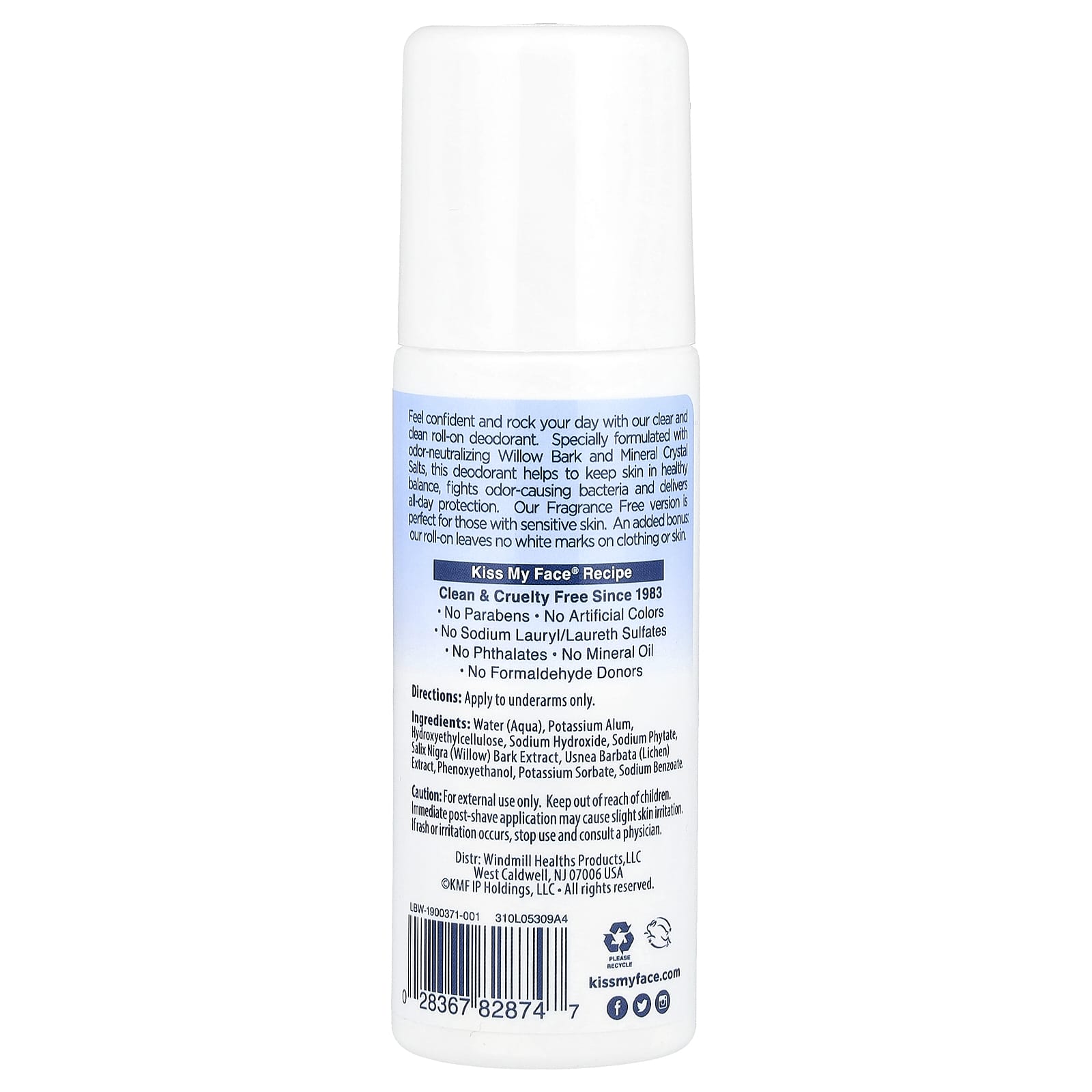Kiss My Face, Liquid Rock® Roll-On Deodorant, Fragrance Free, 3 fl oz (88 ml) - Image 2